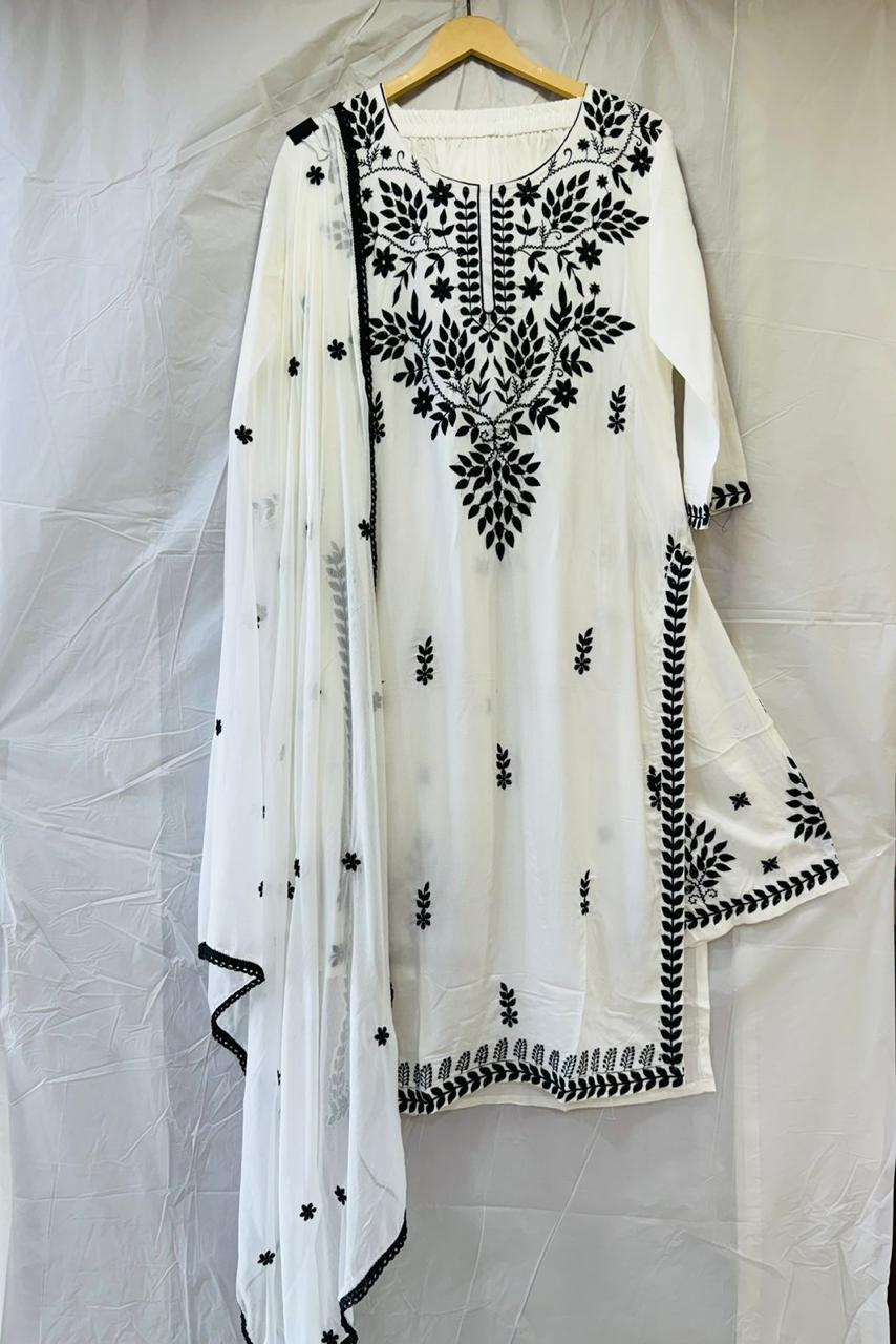 Elegant Readymade Reyon Suits with Embroidery