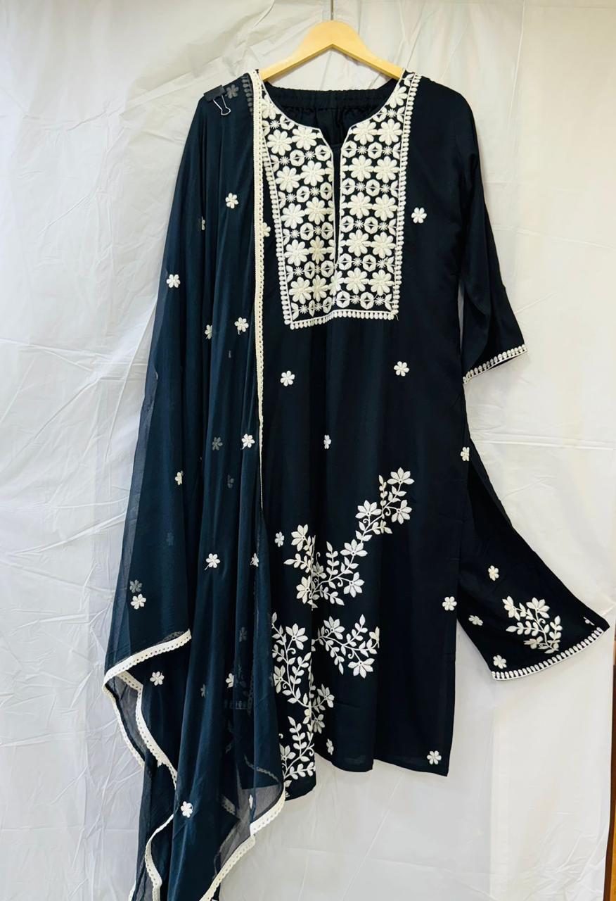 Elegant Readymade Reyon Suits with Embroidery