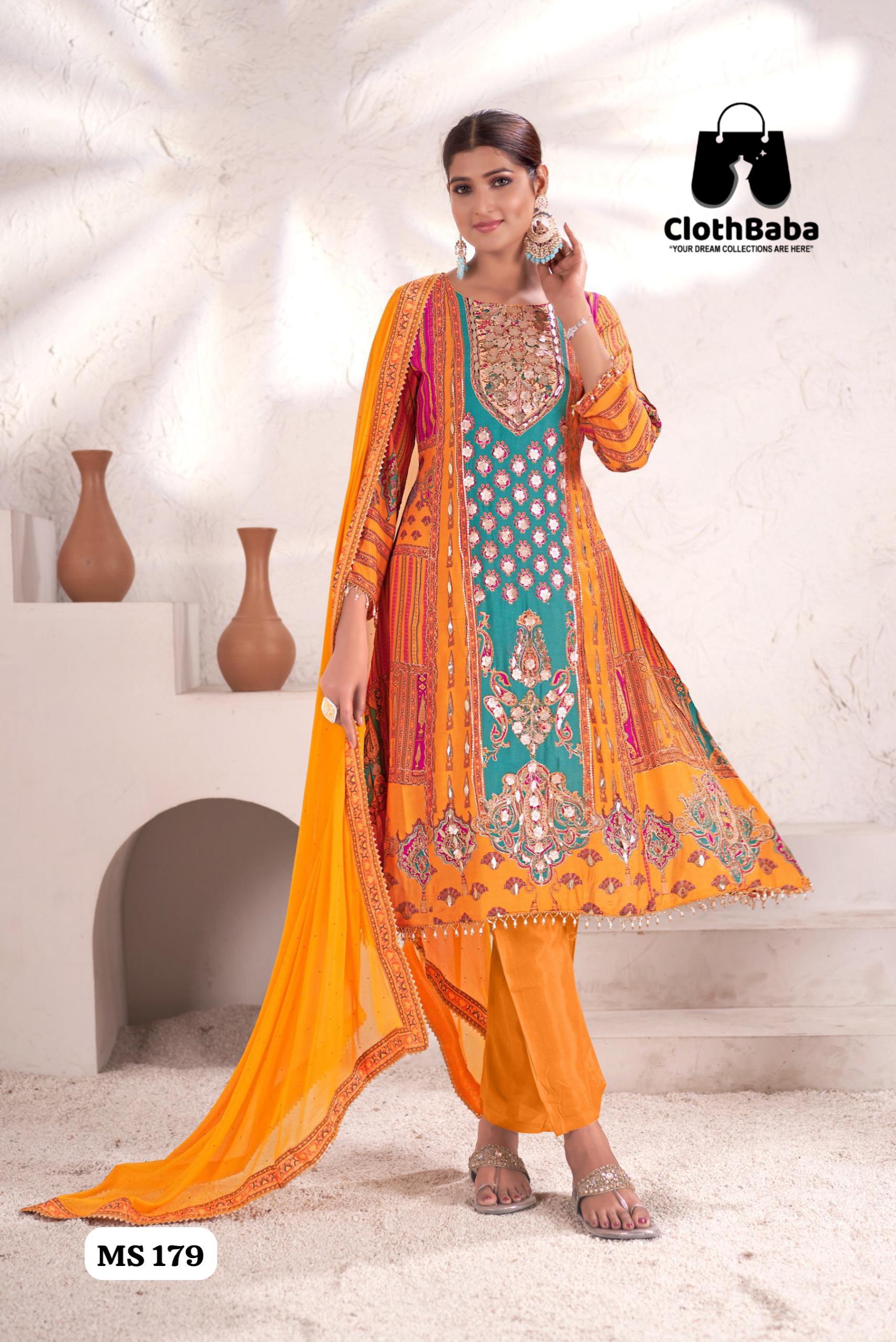 Premium Pure Crepe Readymade Suits with Handwork