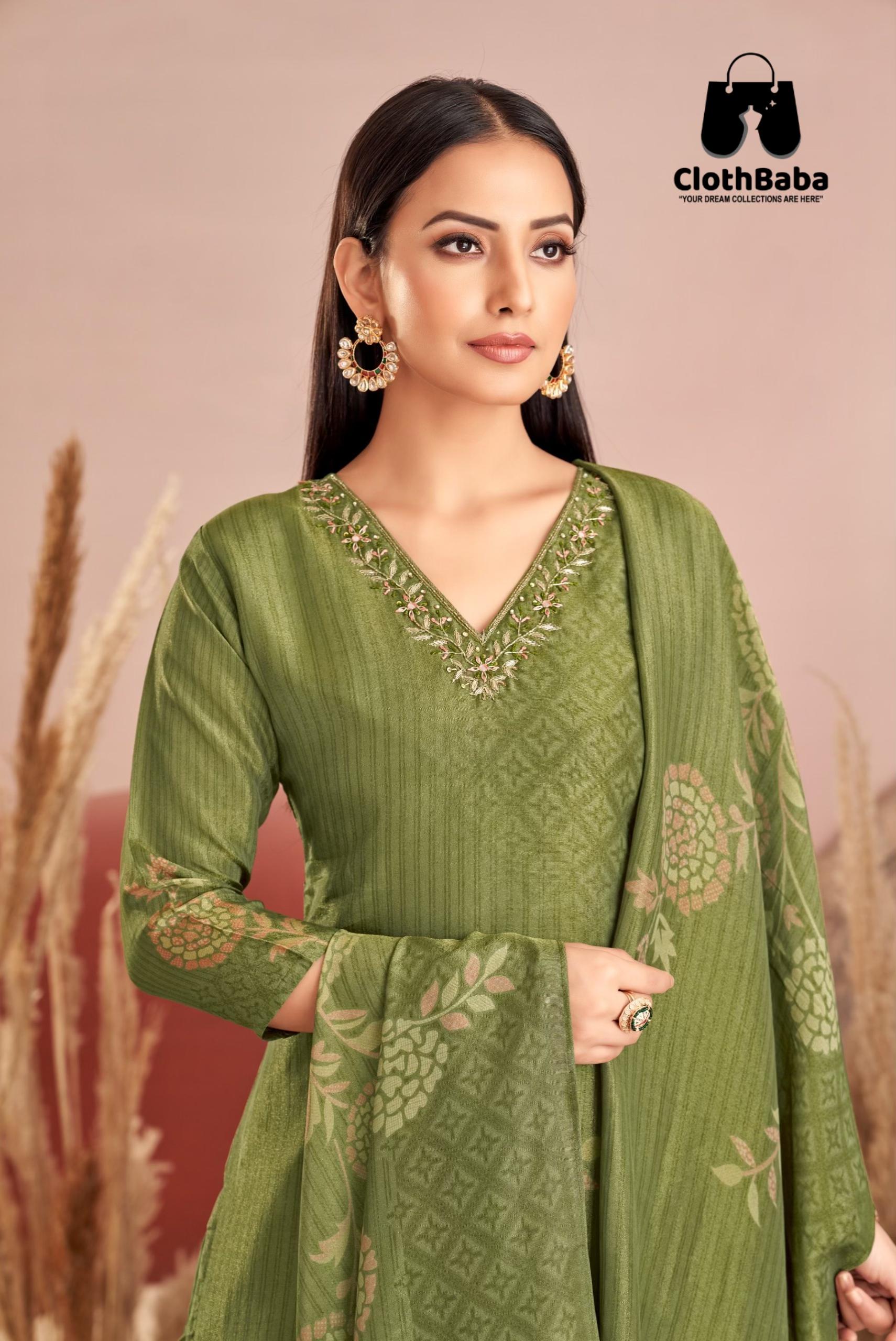 Designer Readymade Suits - Pure Shimmer Digital with Cotton Lining 