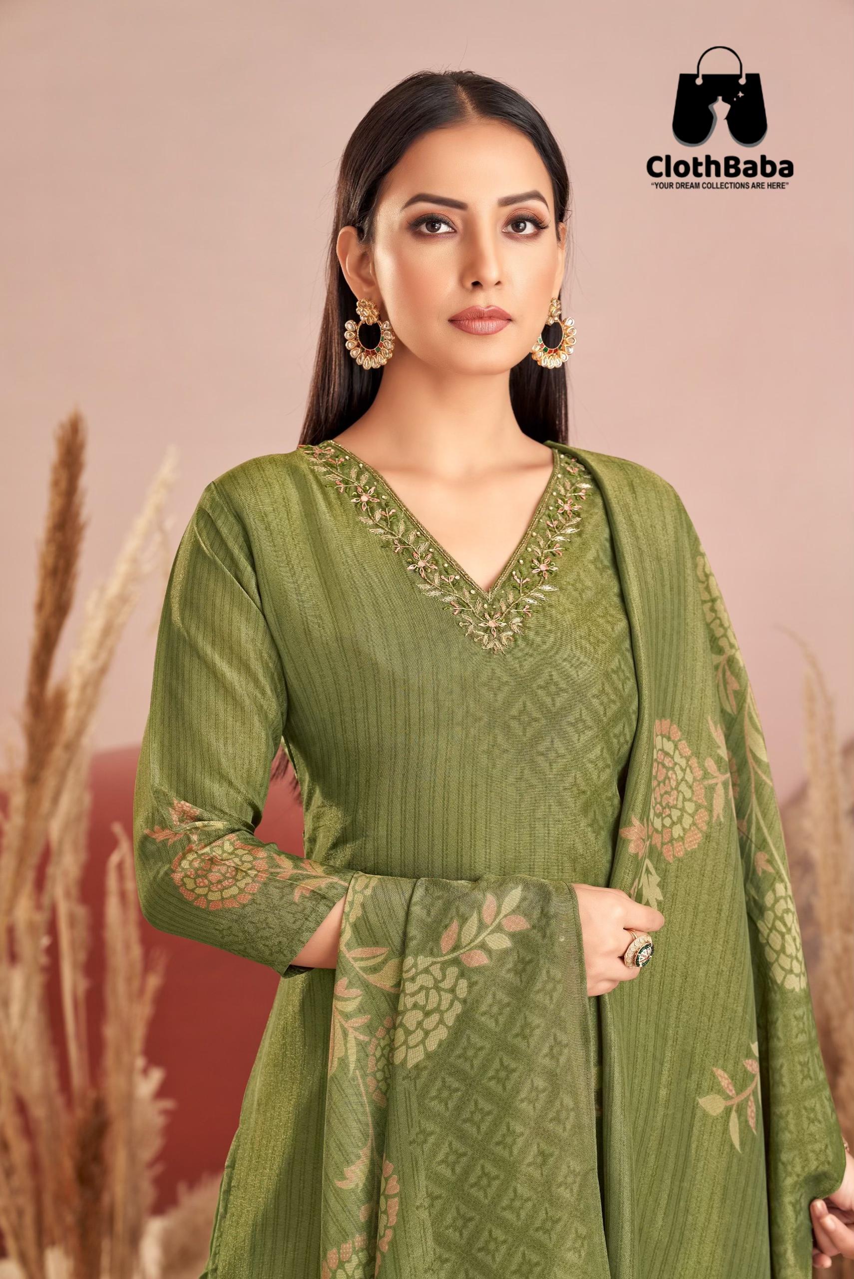 Designer Readymade Suits - Pure Shimmer Digital with Cotton Lining 