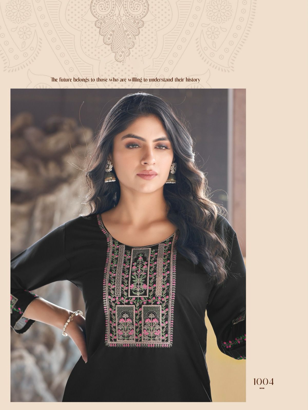 Elegant Roman Silk Embroidered Readymade Suit 