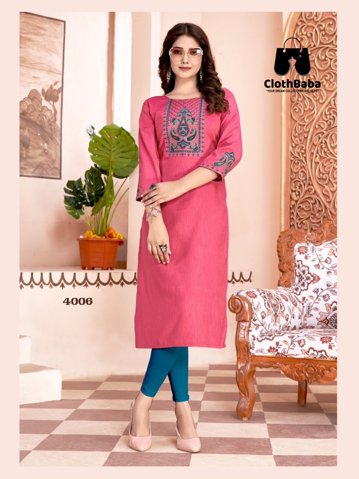 Heavy Fancy Rayon Readymade Suit with Embroidery & Handwork