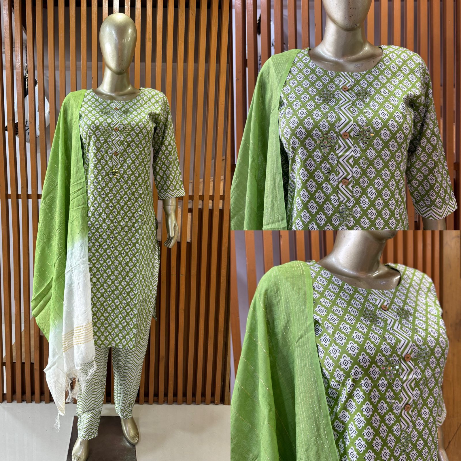 Cotton Print 3-Piece Readymade Suit