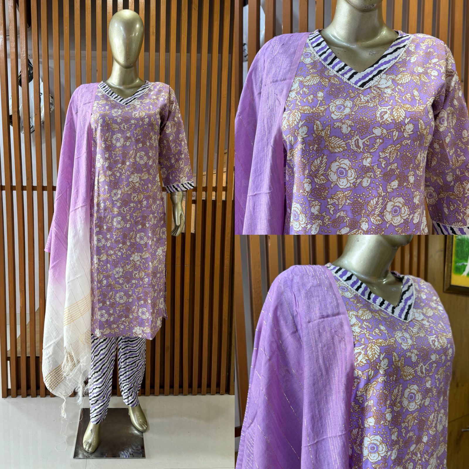 Readymade Cotton Print Suit Set 