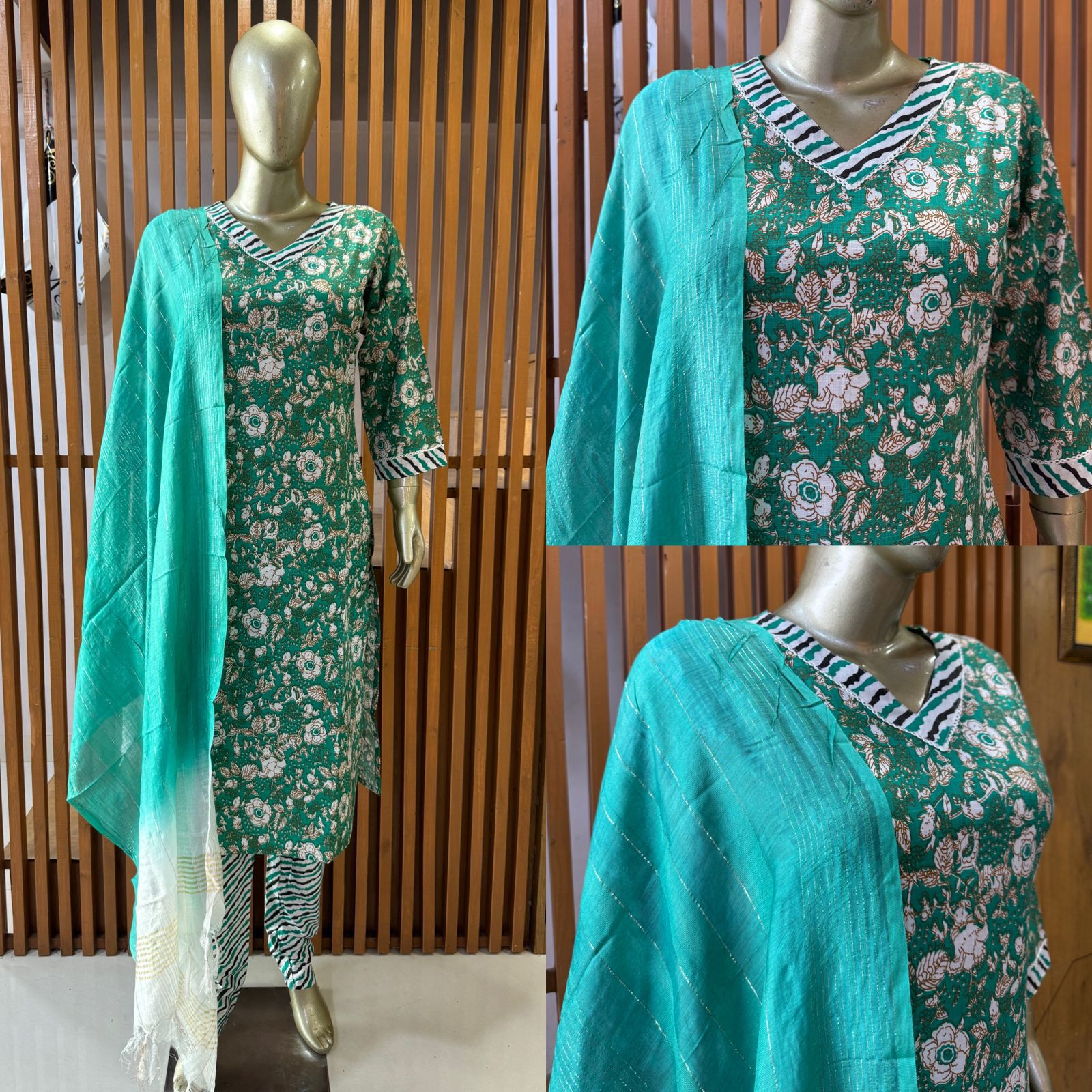  Readymade Cotton Print Suit Set 