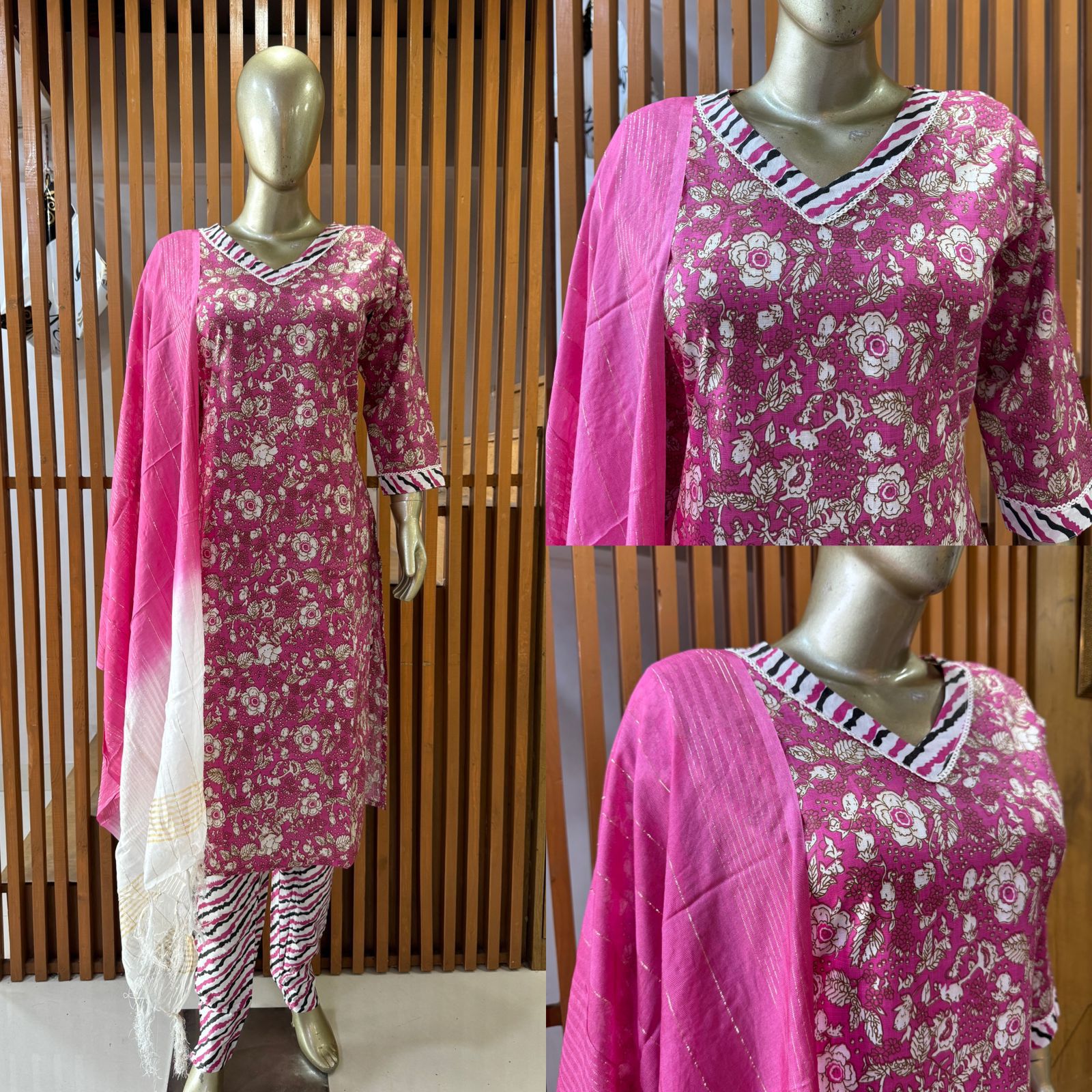 Readymade Cotton Print Suit Set 