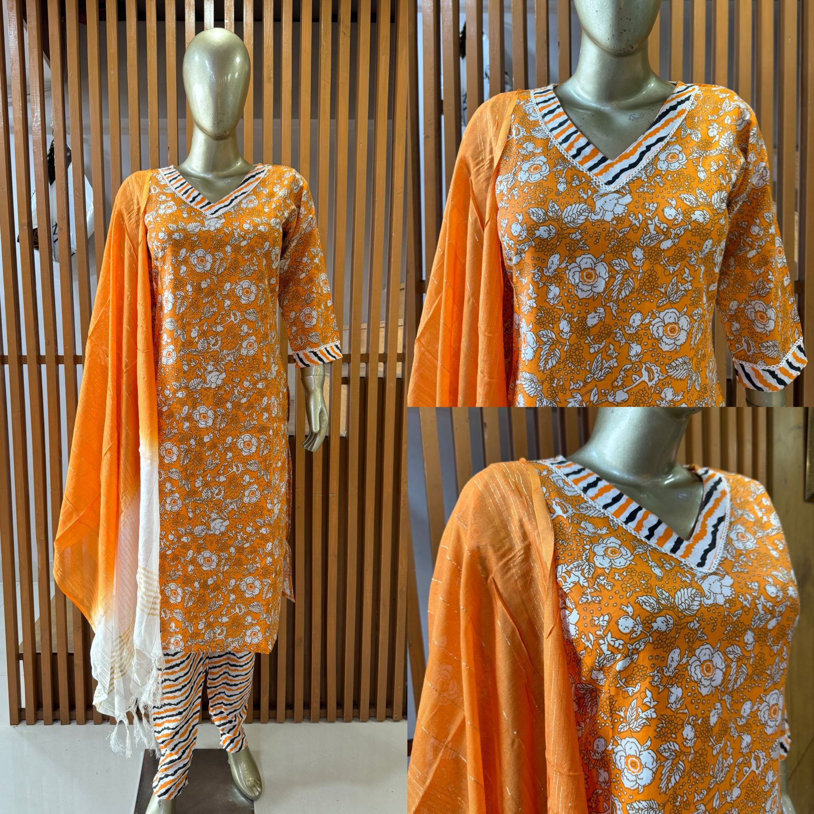  Readymade Cotton Print Suit Set 