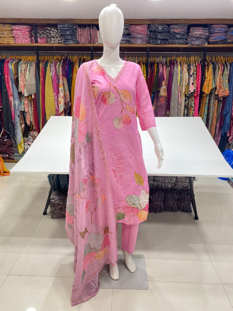 Ladies Readymade Suit in Pure Cambric Cotton Print