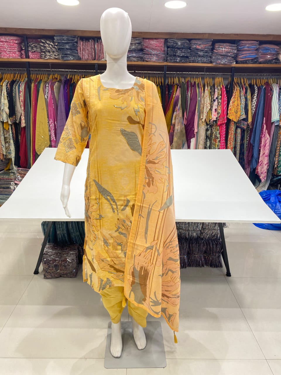 Elegant Handwork Detailing Readymade Suits in Pure Cambric Cotton