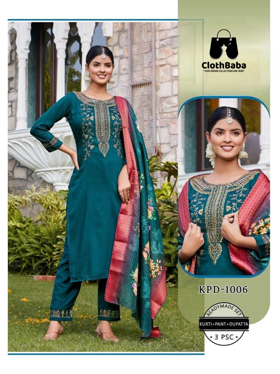  Elegant Chinon Readymade Suit Set