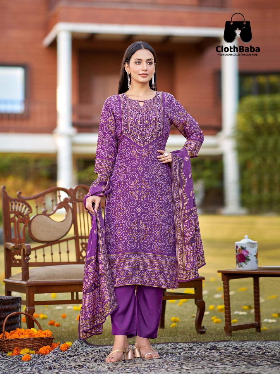 Elegant Shimmer Readymade Suit with Handwork 