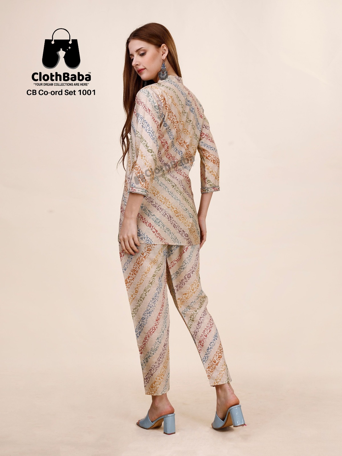 Readymade Co-ord set in Modal Viscose with Foil Touch-Up & Khatli Work