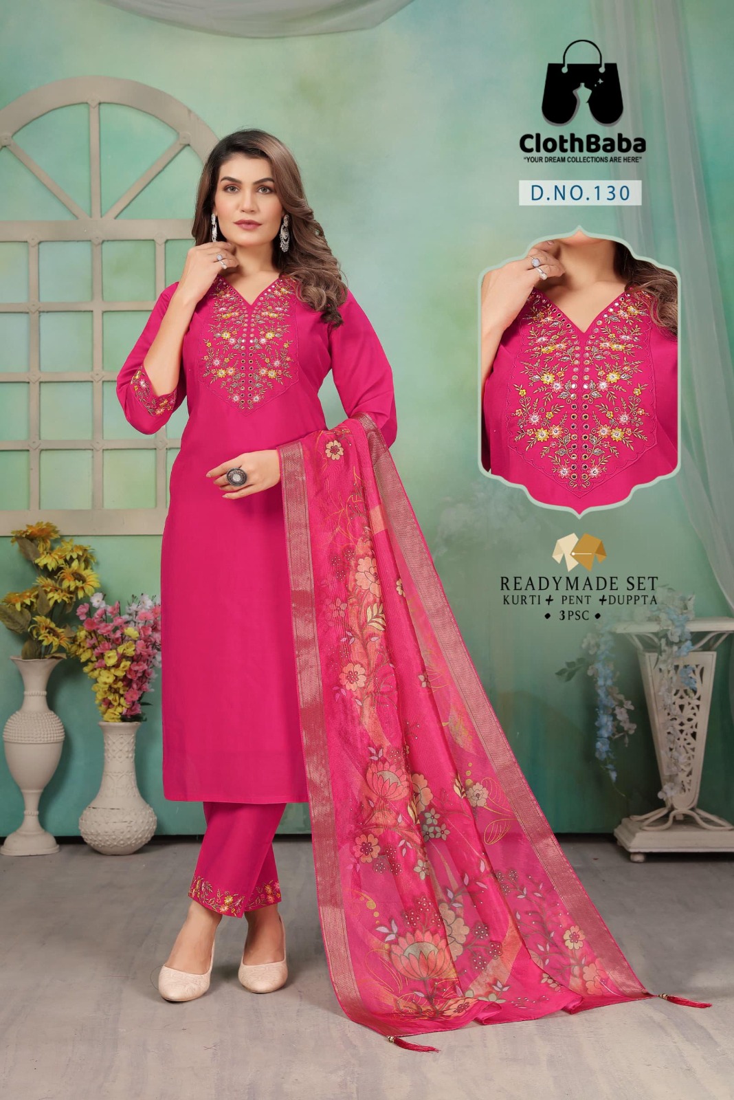  Roman Silk Top with Cotton Inner, Embroidery & Handwork, Organza Digital Printed Dupatta