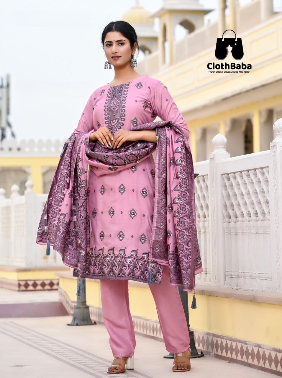Pure Muslin Jequred Readymade Suit 