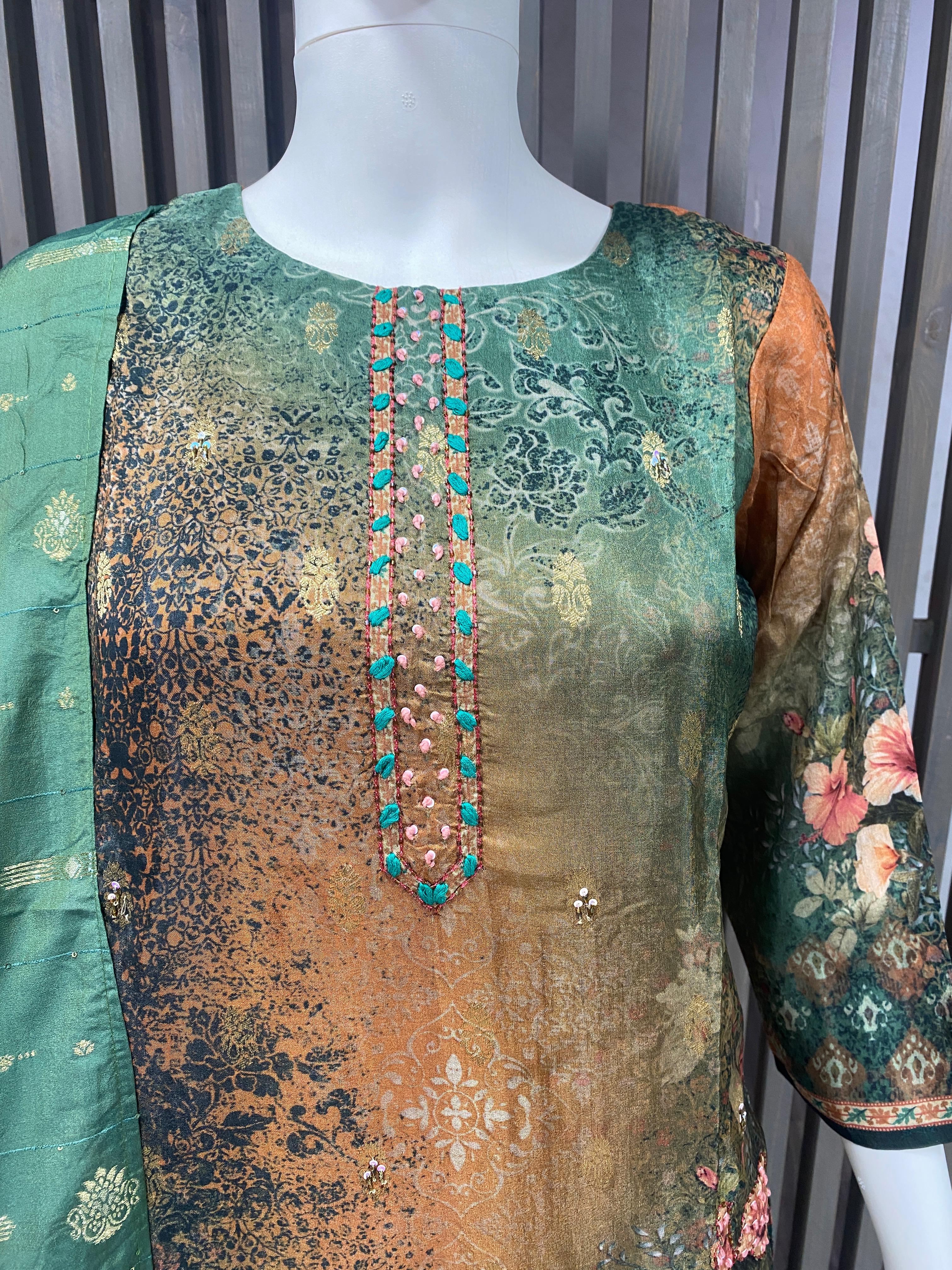 Premium Russian Jeqcard Readymade Suit with Handwork & Jeqcard Dupatta