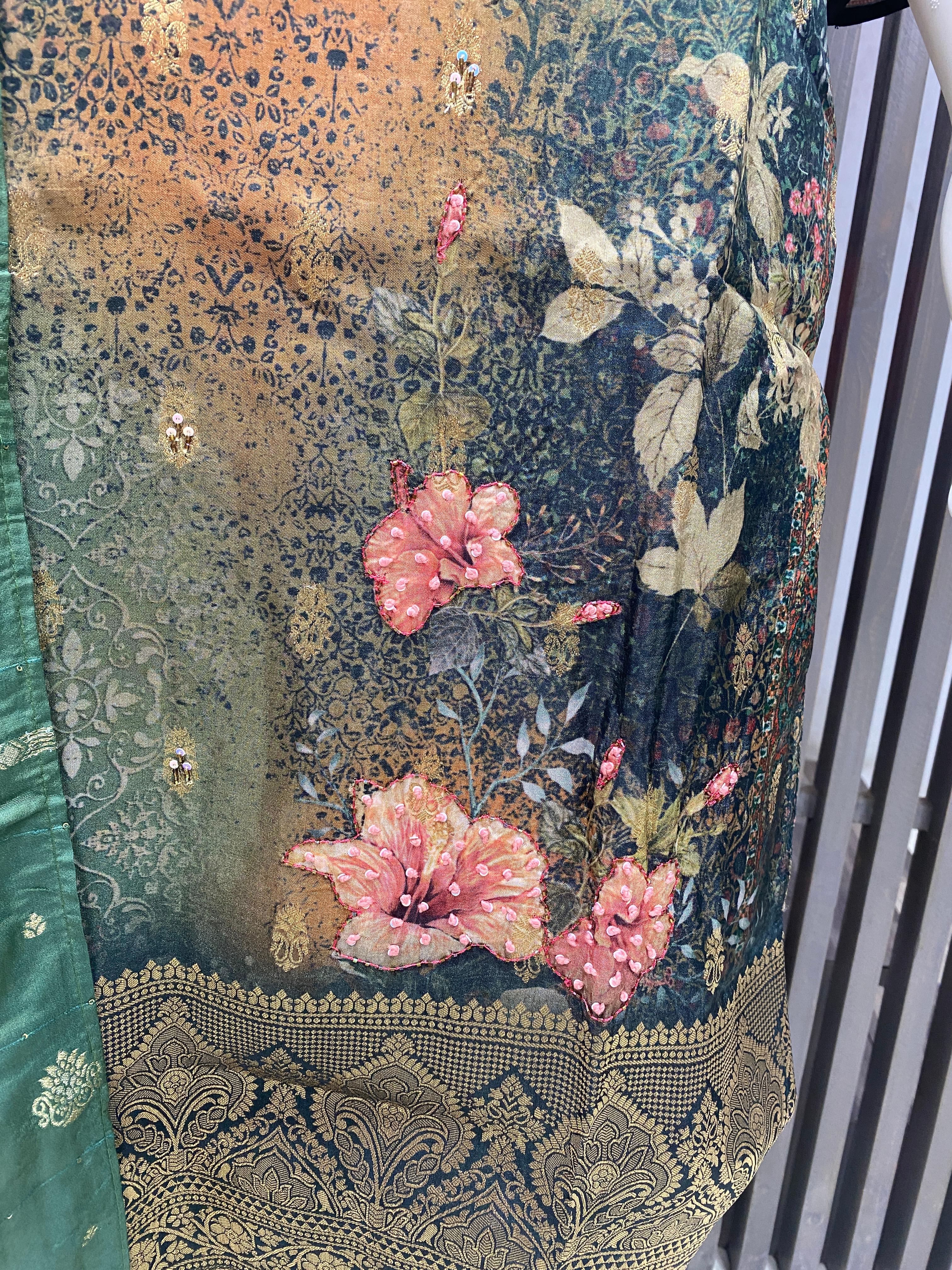 Premium Russian Jeqcard Readymade Suit with Handwork & Jeqcard Dupatta
