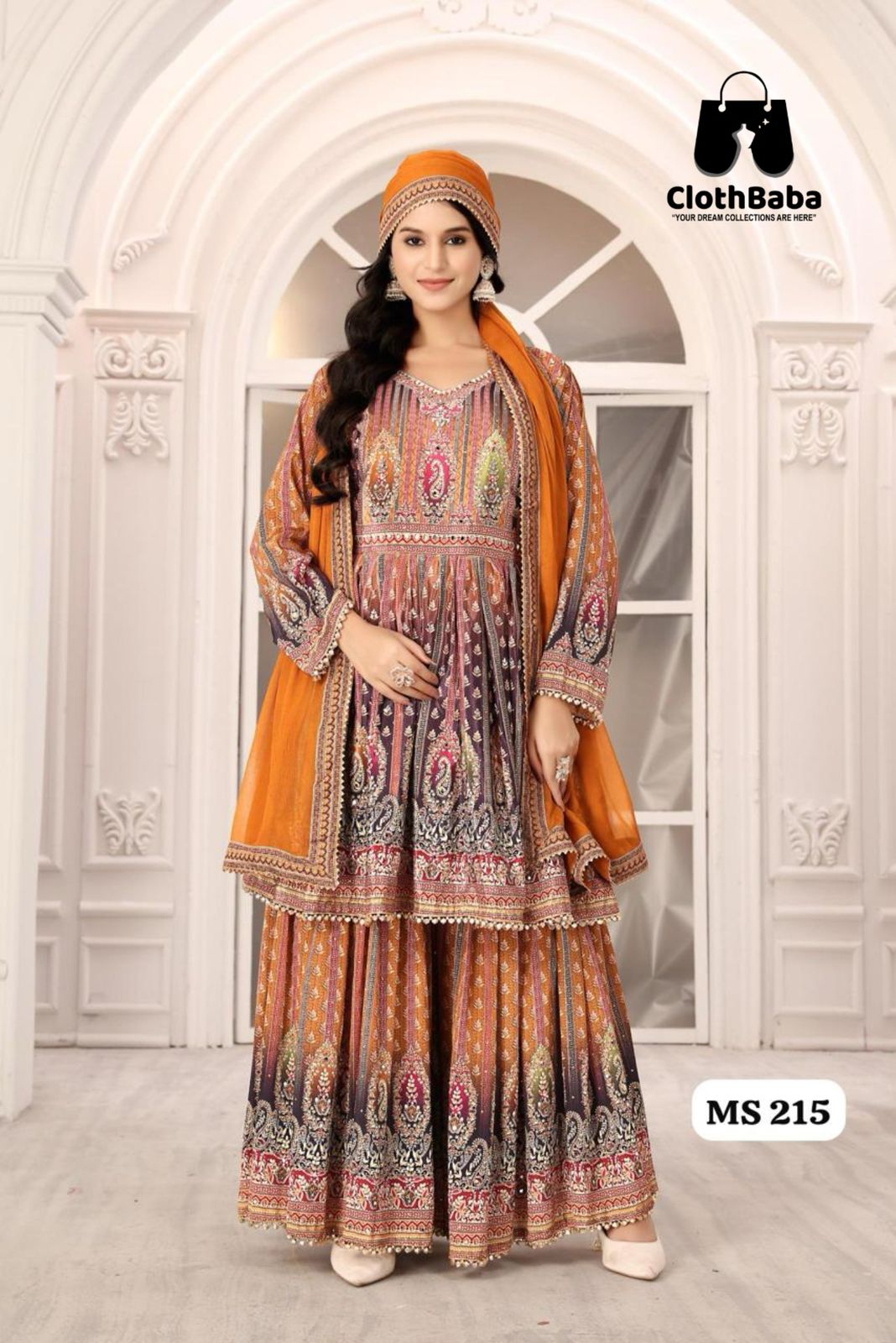 Designer Pure Crepe Suit for Women – Najneen Pant, Cotton Inner, Crepe Dupatta