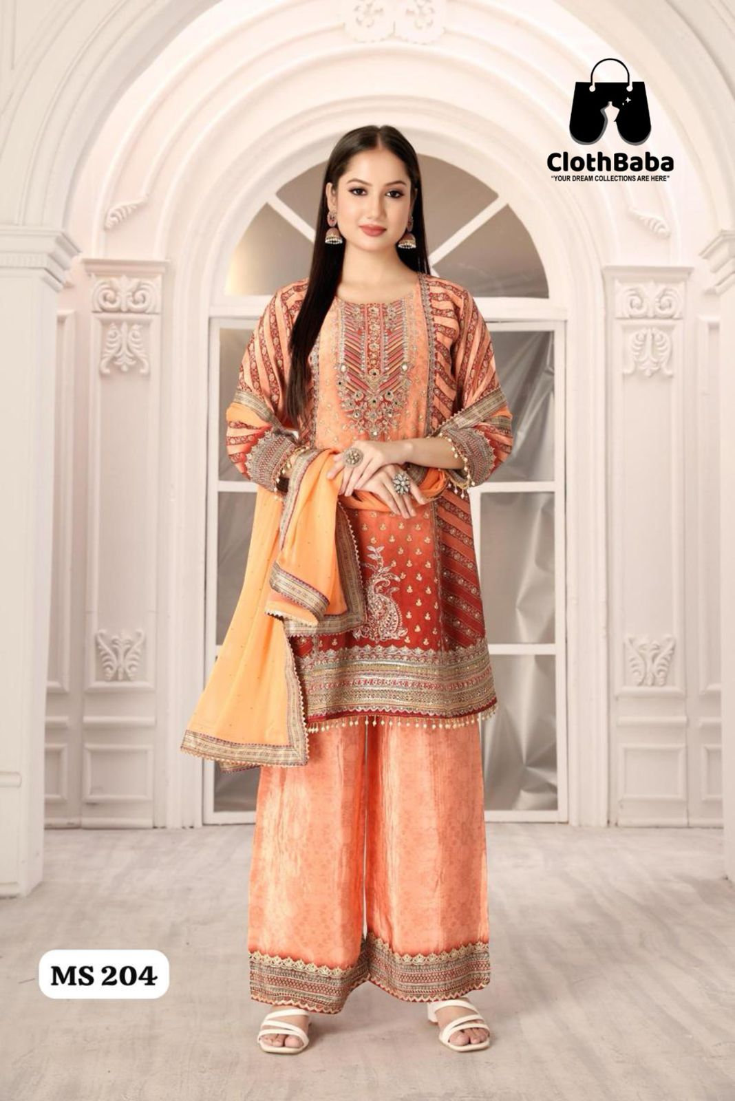Pure Crepe Ladies Suit with Najneen Pant
