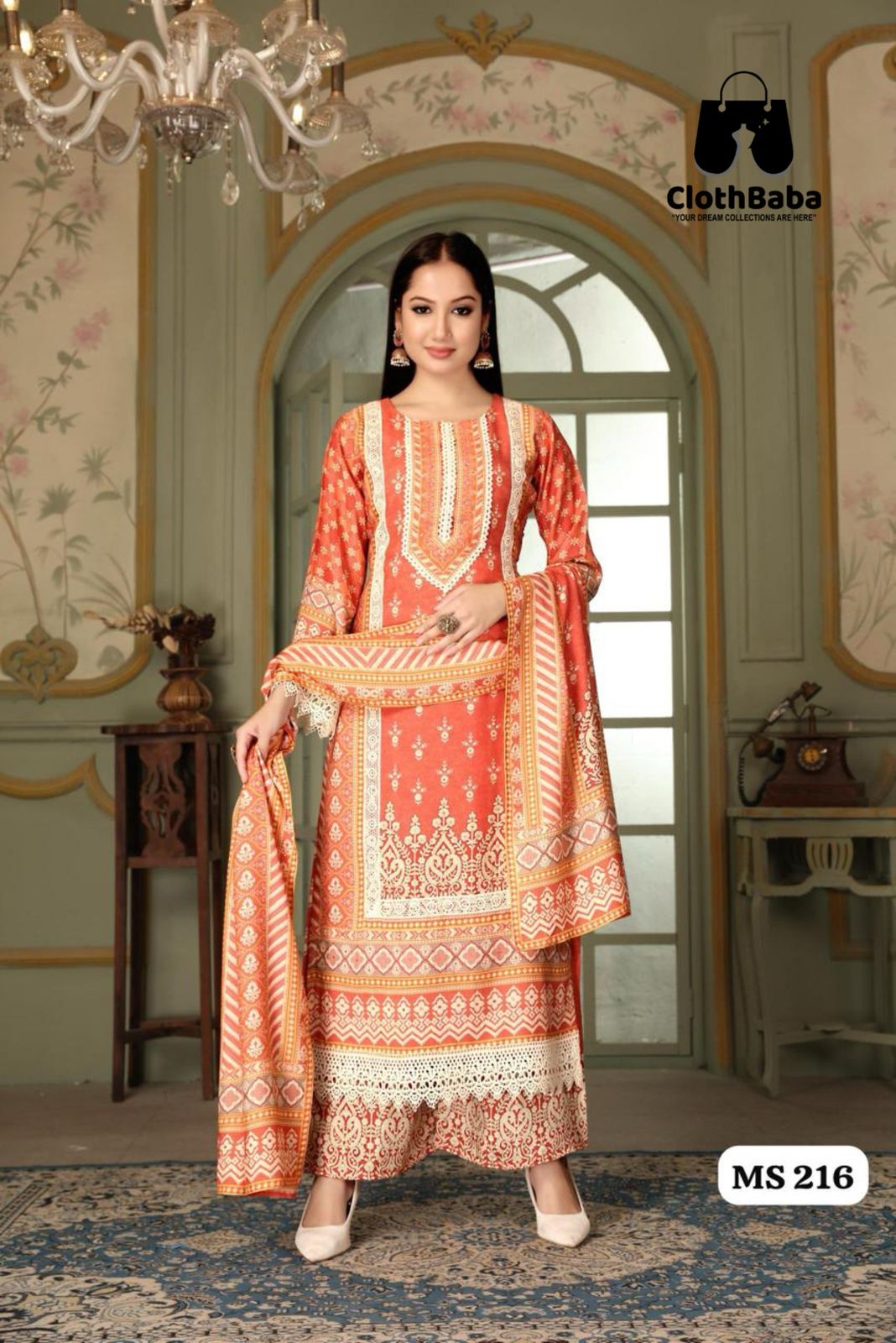 Cambric Cotton Readymade Suit for Women