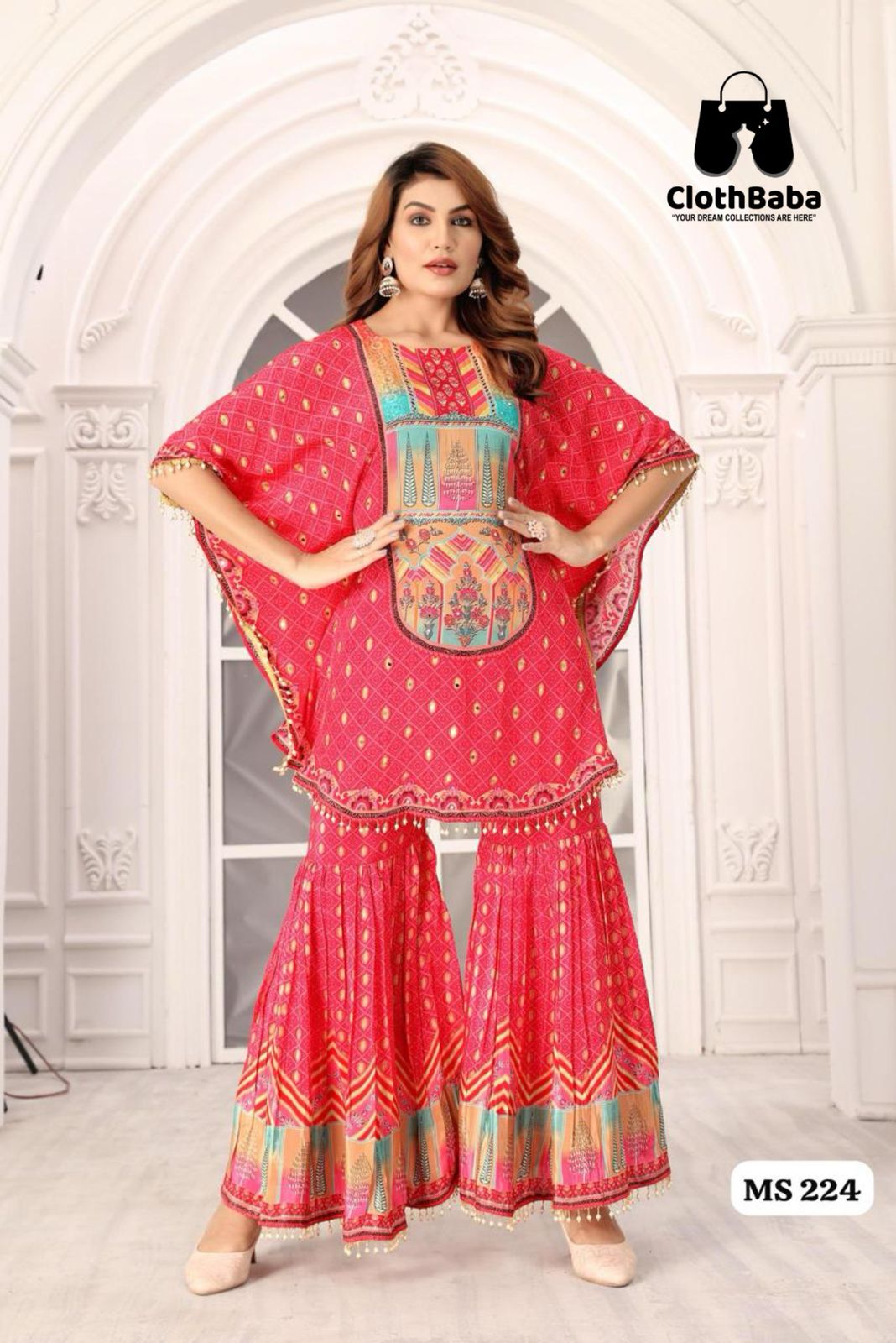 Elegant Pure Crepe Readymade Suit with Pure Najneen Pant