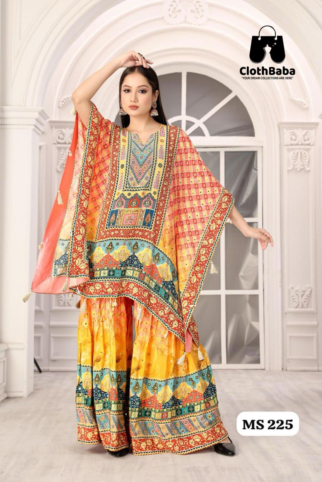 Pure Crepe Readymade Suit for Ladies