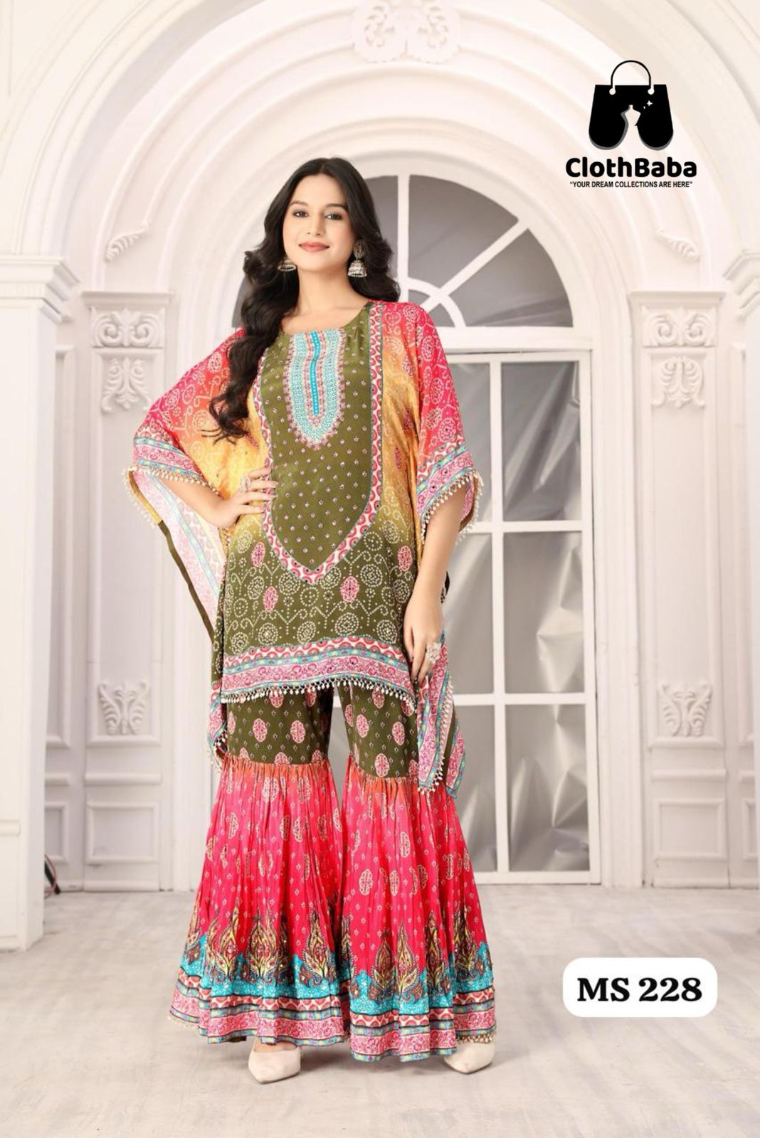 Elegant Pure Crepe Readymade Suit with Najneen Pant