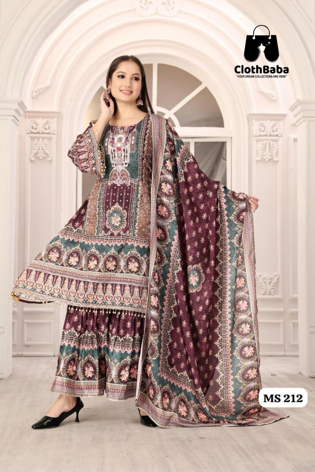 Pure Crepe Readymade Suit for Women