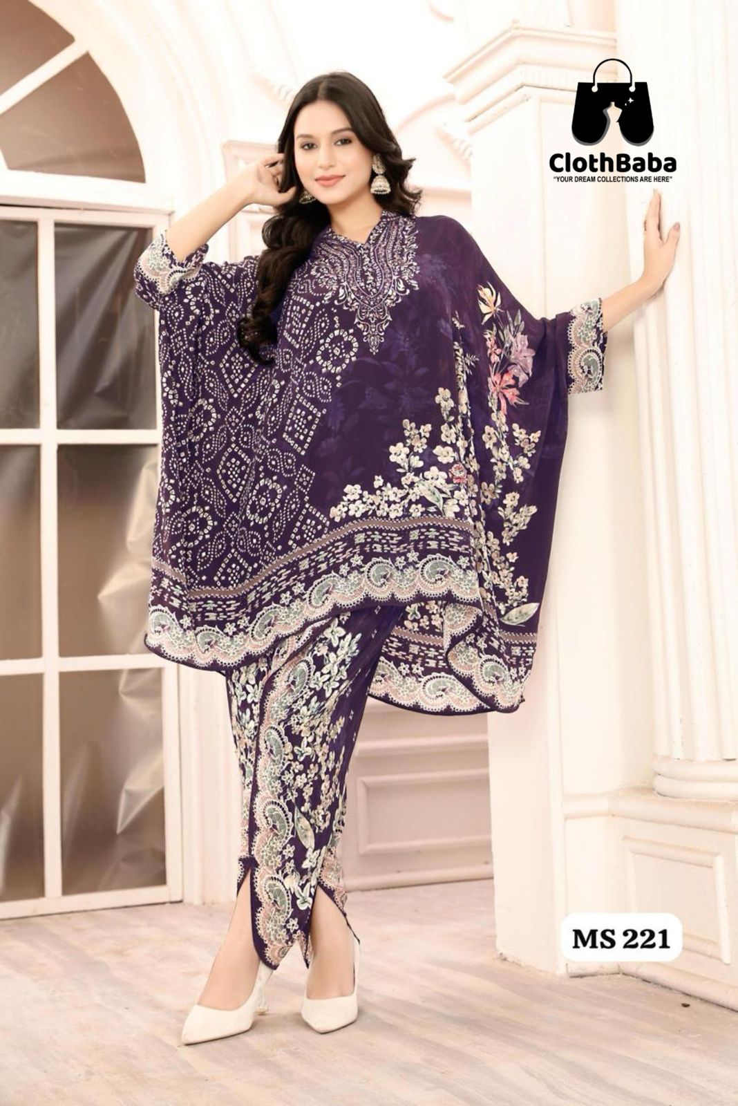 legant Pure Crepe Readymade Kaftan co-ord set