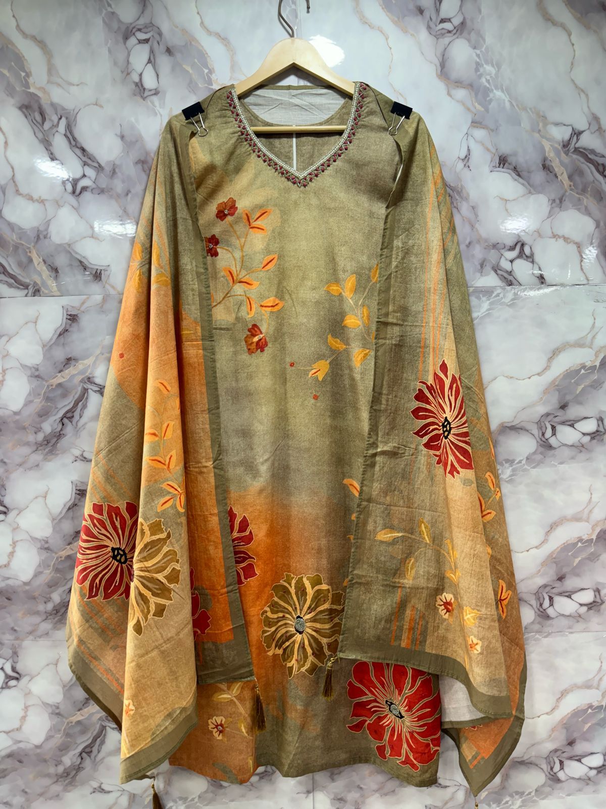 Traditional Cambric Cotton Readymade Suit