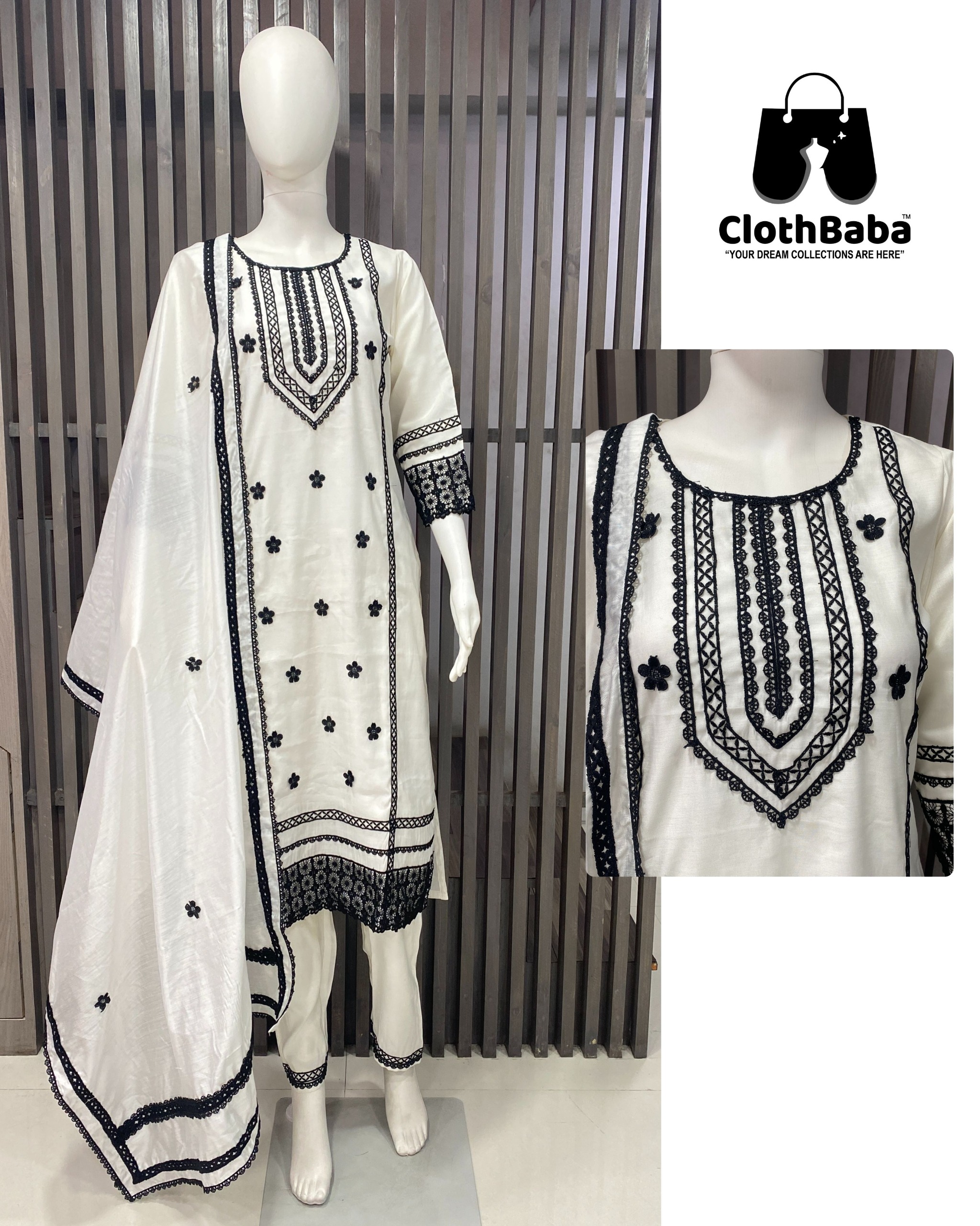 Roman Silk Top & Bottom, Chanderi Dupatta