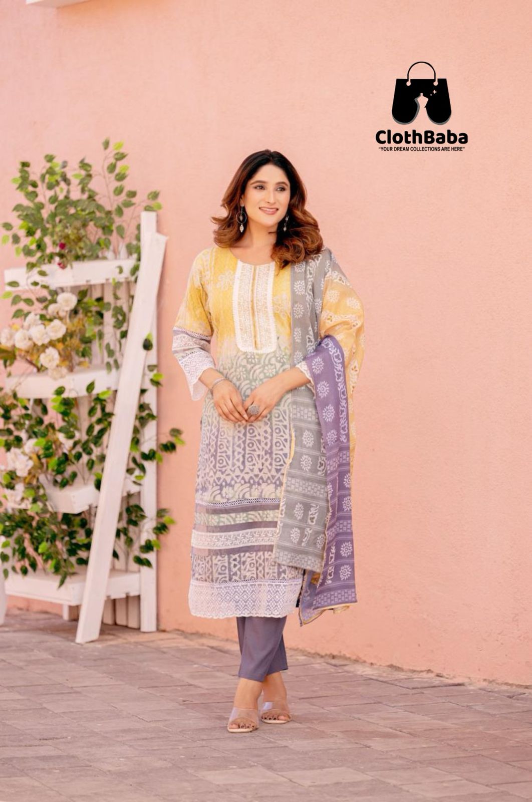Premium Weaving Cotton Batiq Print Readymade Suit with Mal Cotton Dupatta