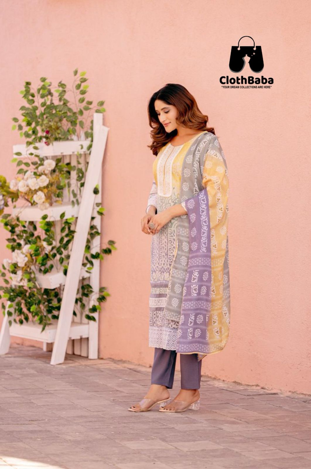 Premium Weaving Cotton Batiq Print Readymade Suit with Mal Cotton Dupatta 