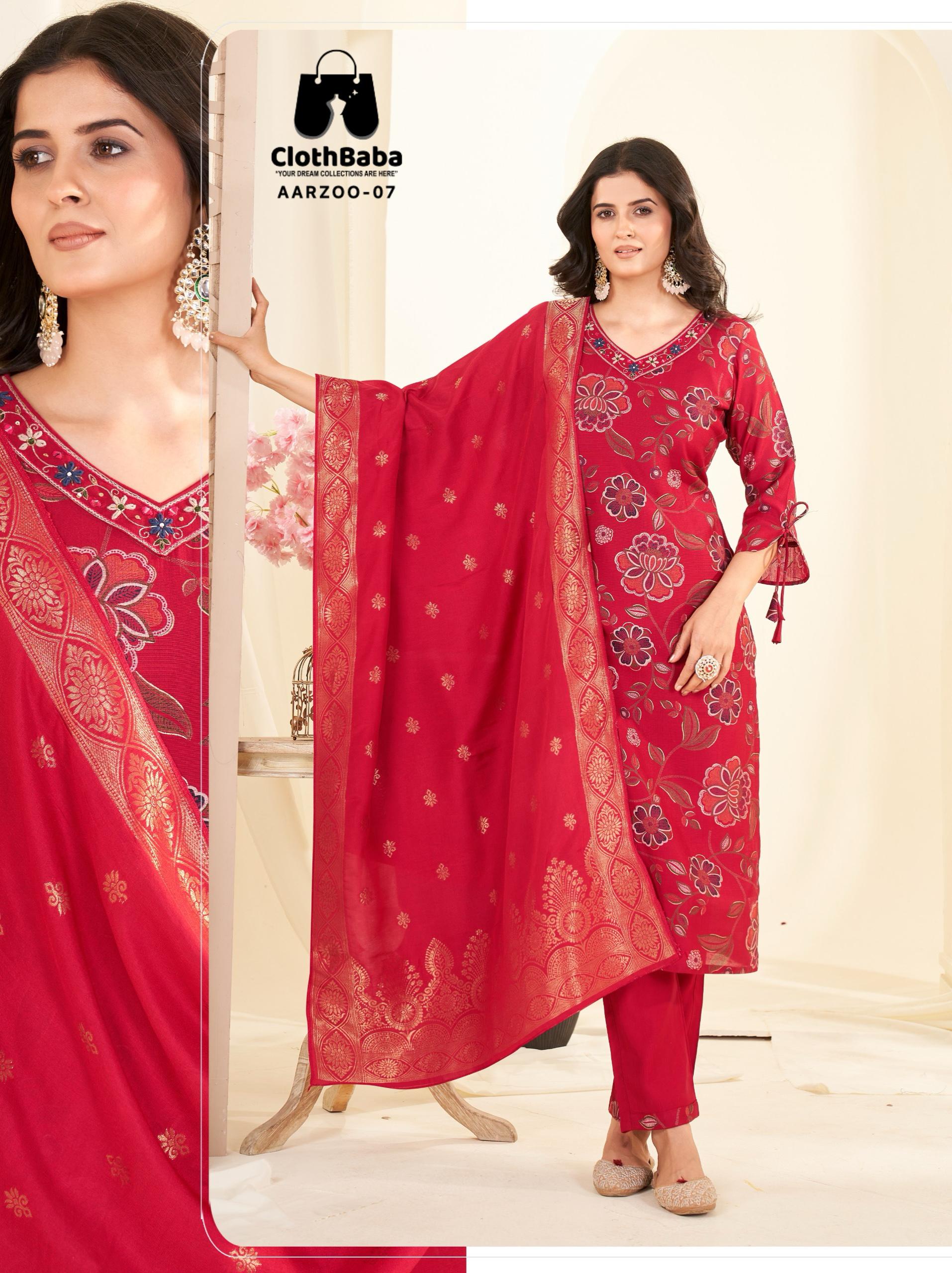 Premium Vertican Silk Readymade Suit with Jeqcard Dupatta 