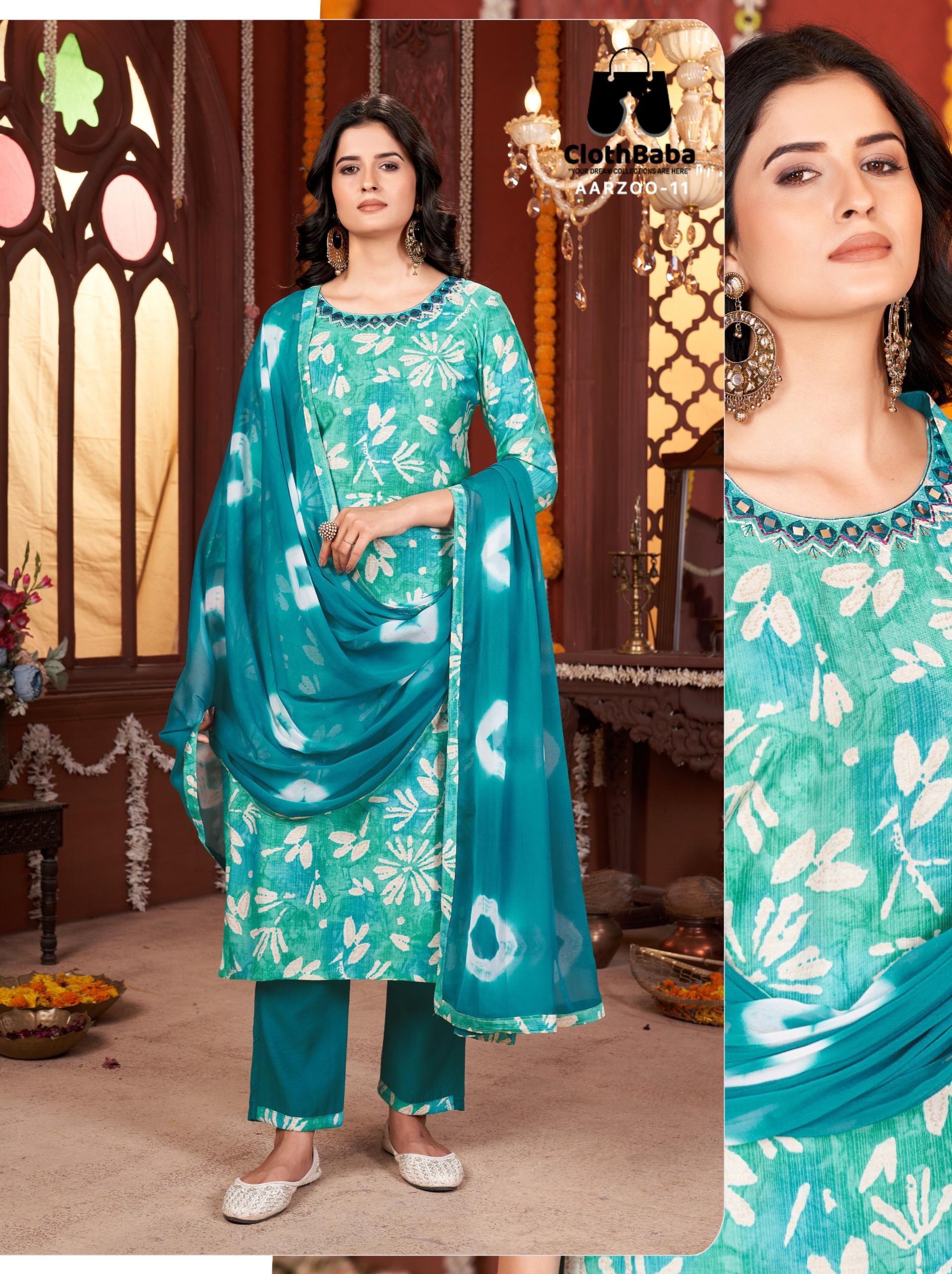 Vertican Fabric Readymade Suit with Shibori Dupatta