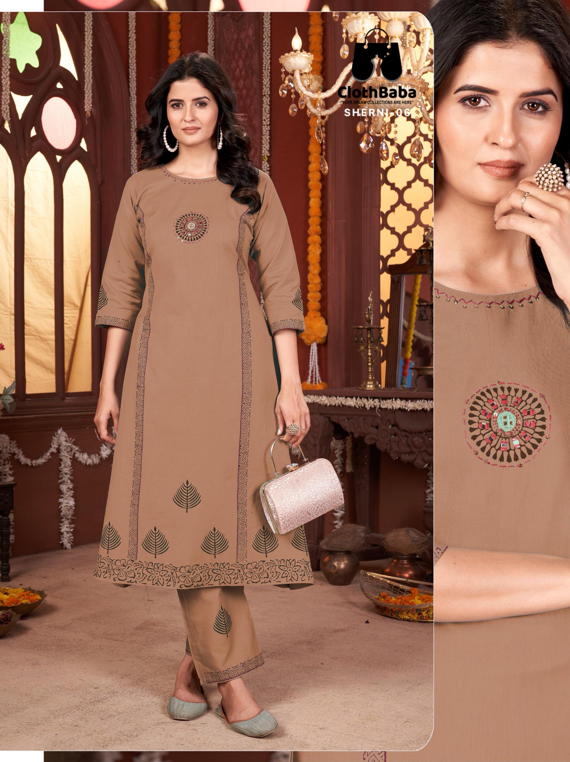 Hand Embroidered Cotton Flex Readymade Suit