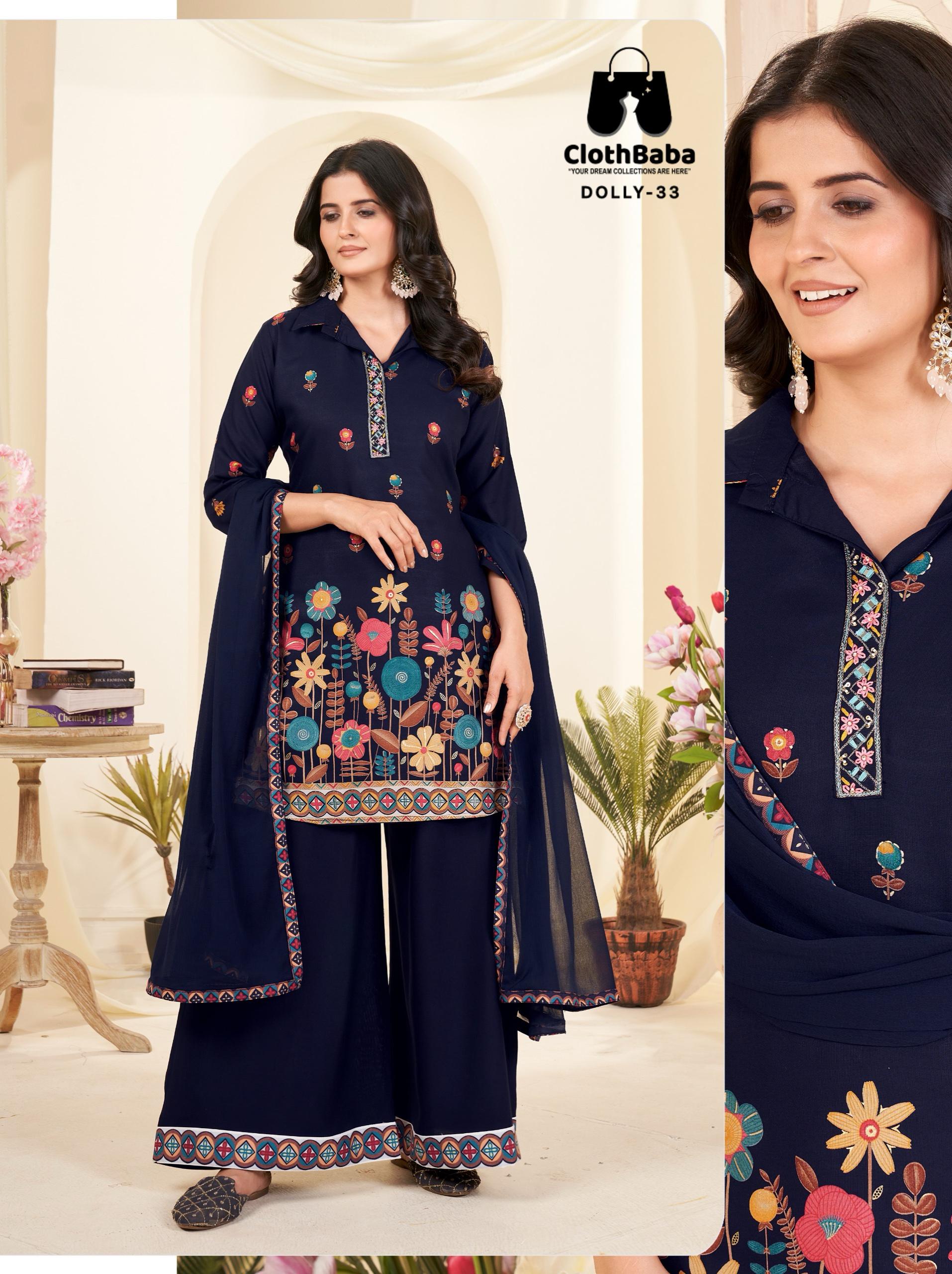 Elegant Rayon Readymade Suit with Hand Embroidery 