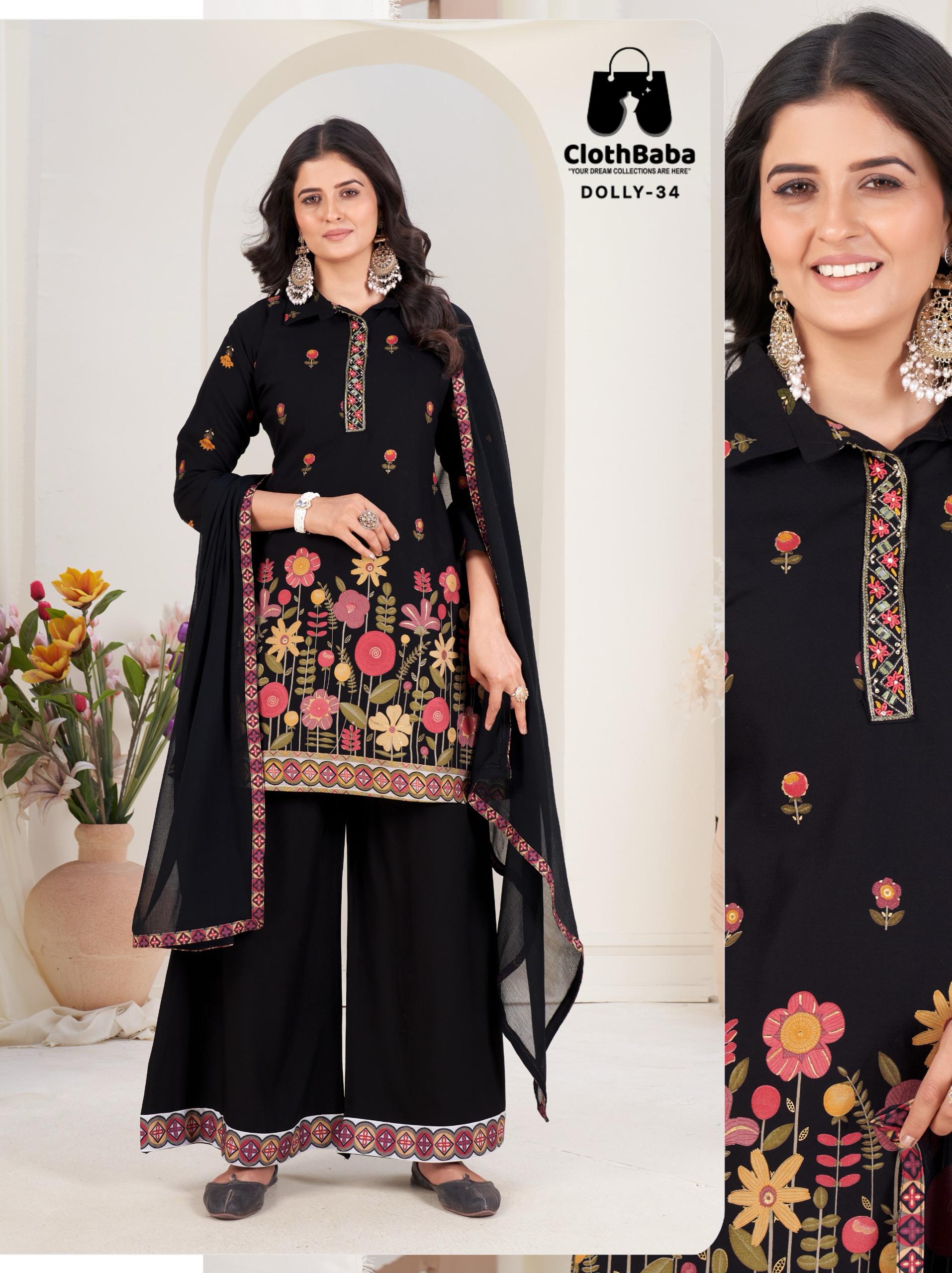 Elegant Rayon Readymade Suit with Hand Embroidery