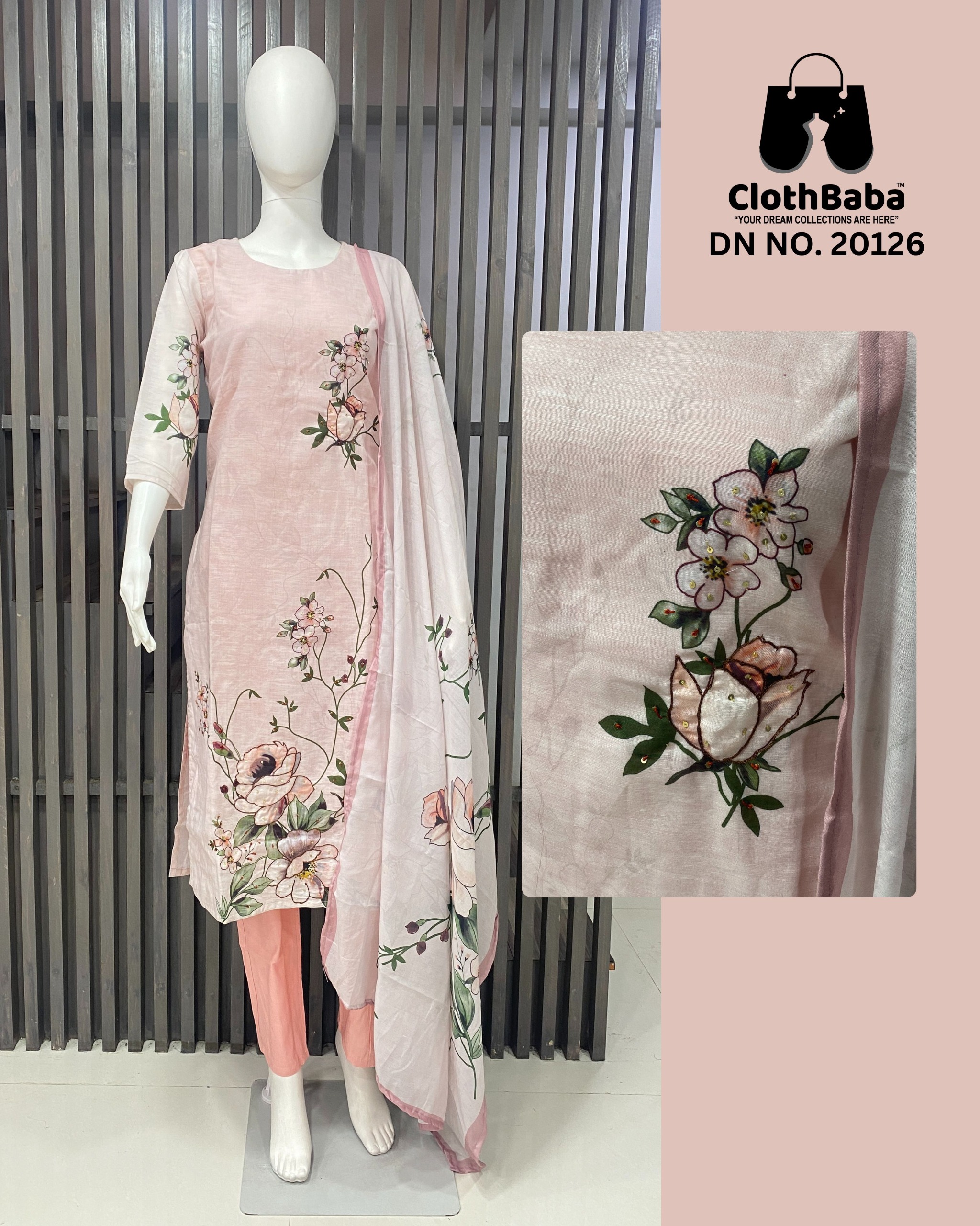 Linen Handwork Readymade Suit