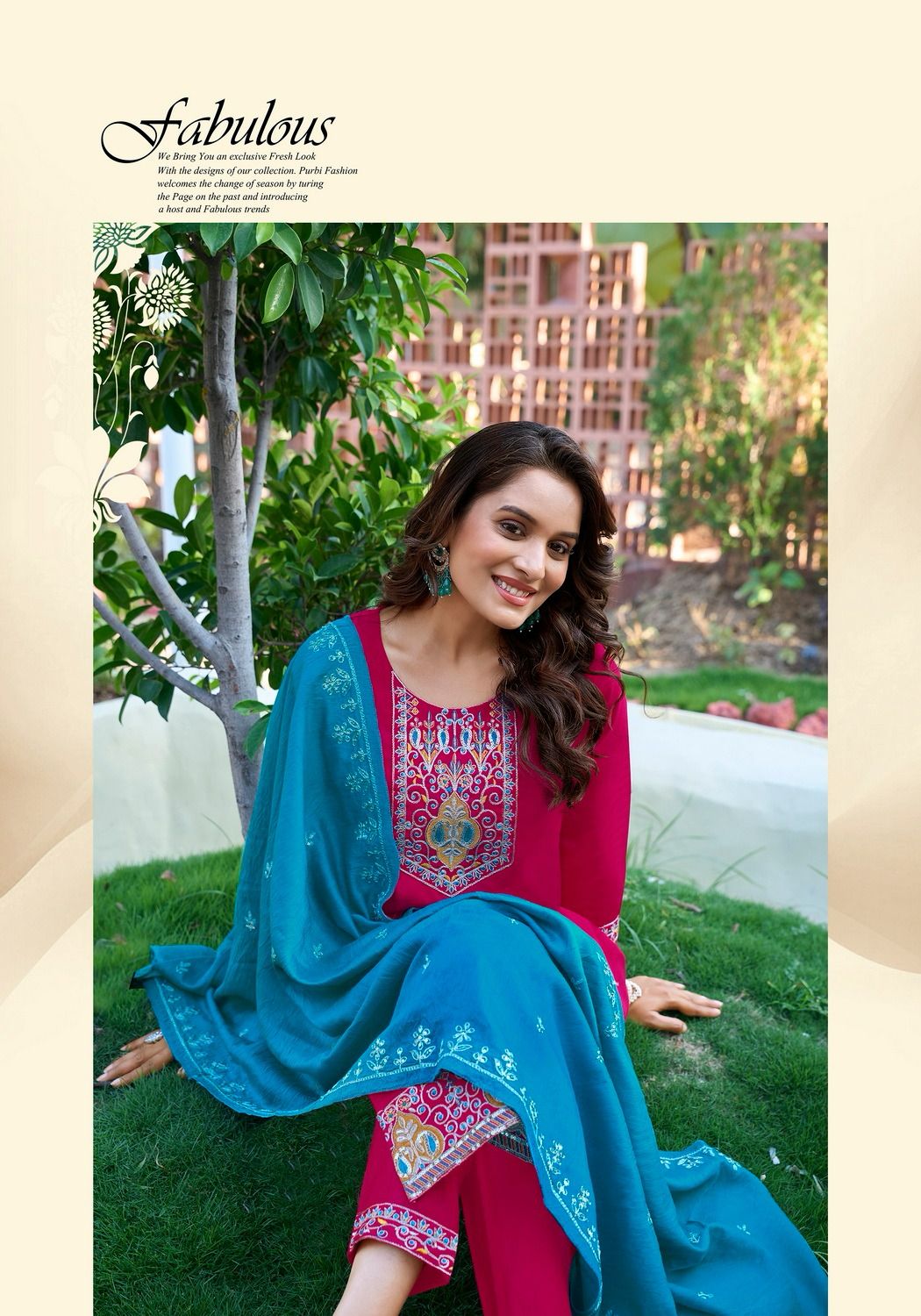 Premium Embroidered Readymade Suits in Vertican Silk