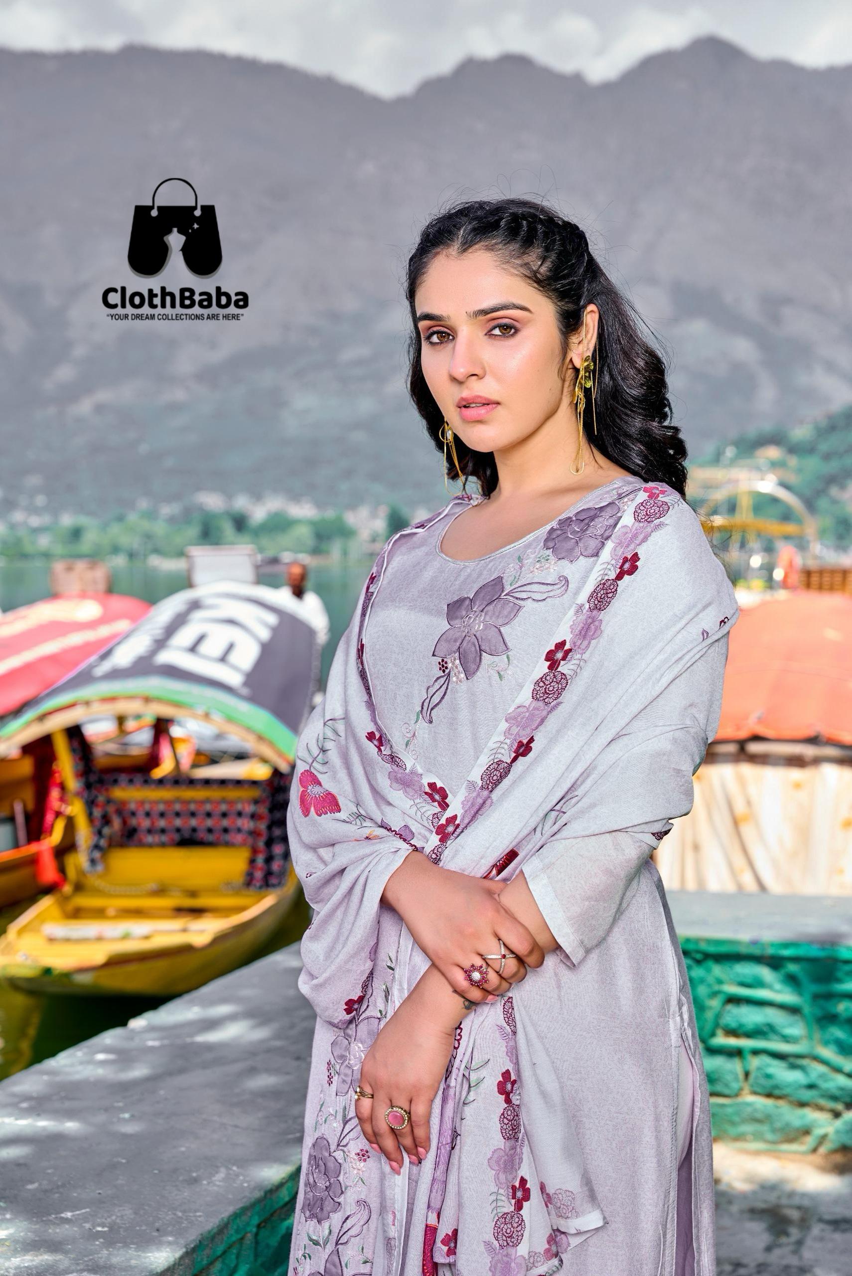 Ethnic Readymade Suit in Pure Muslin with Dupatta