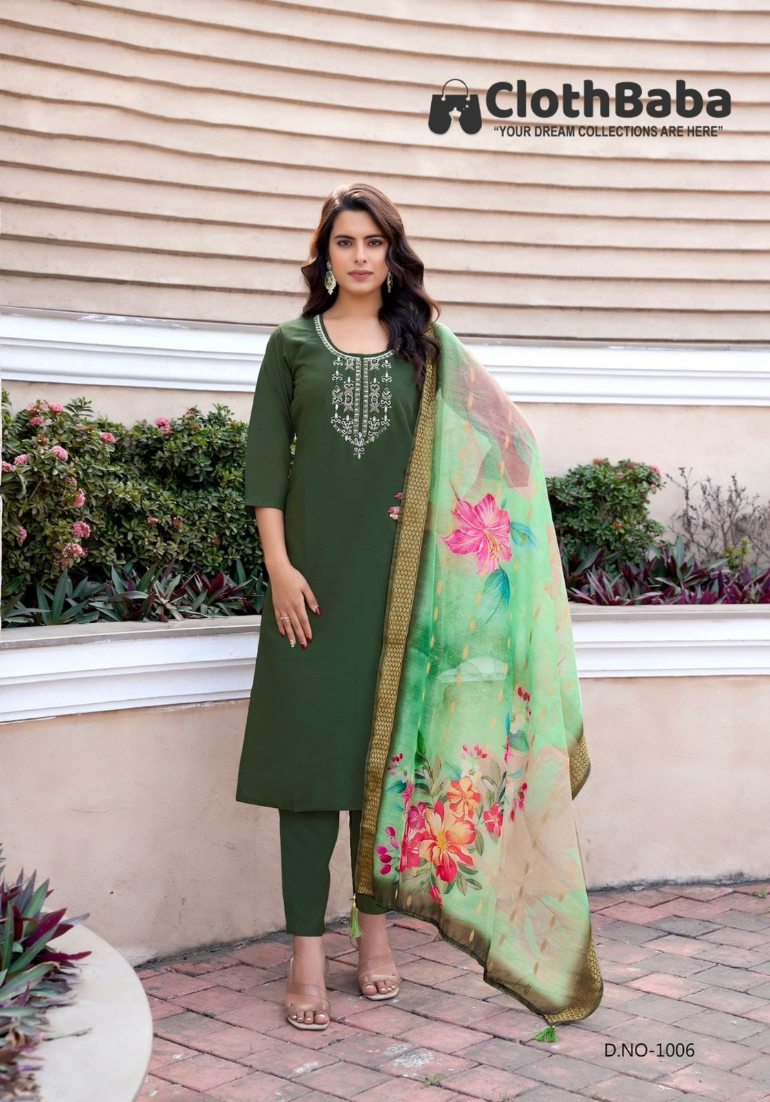 Roman Silk Readymade Suit with Heavy Handwork
