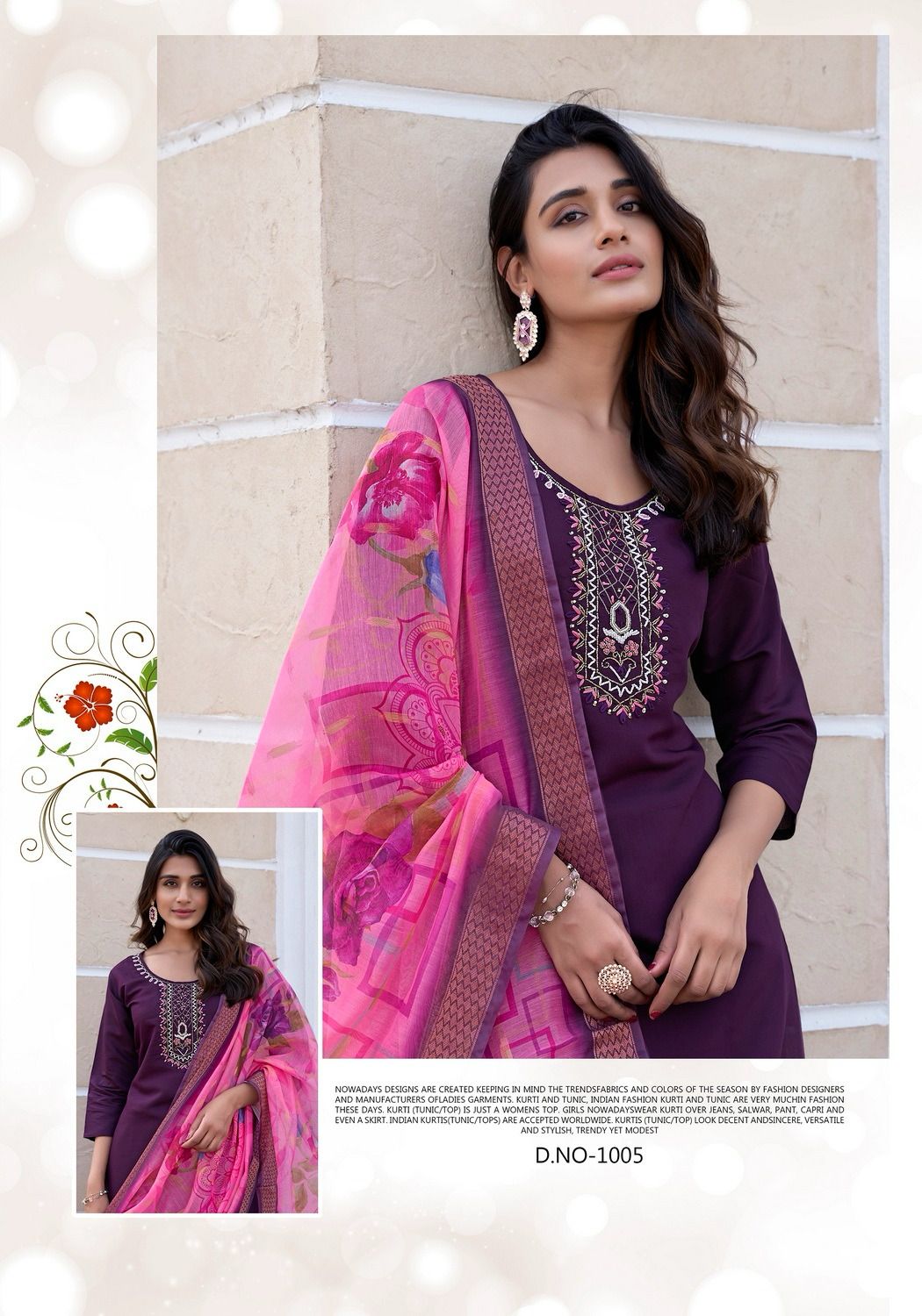 Roman Silk Readymade Suit with Heavy Handwork