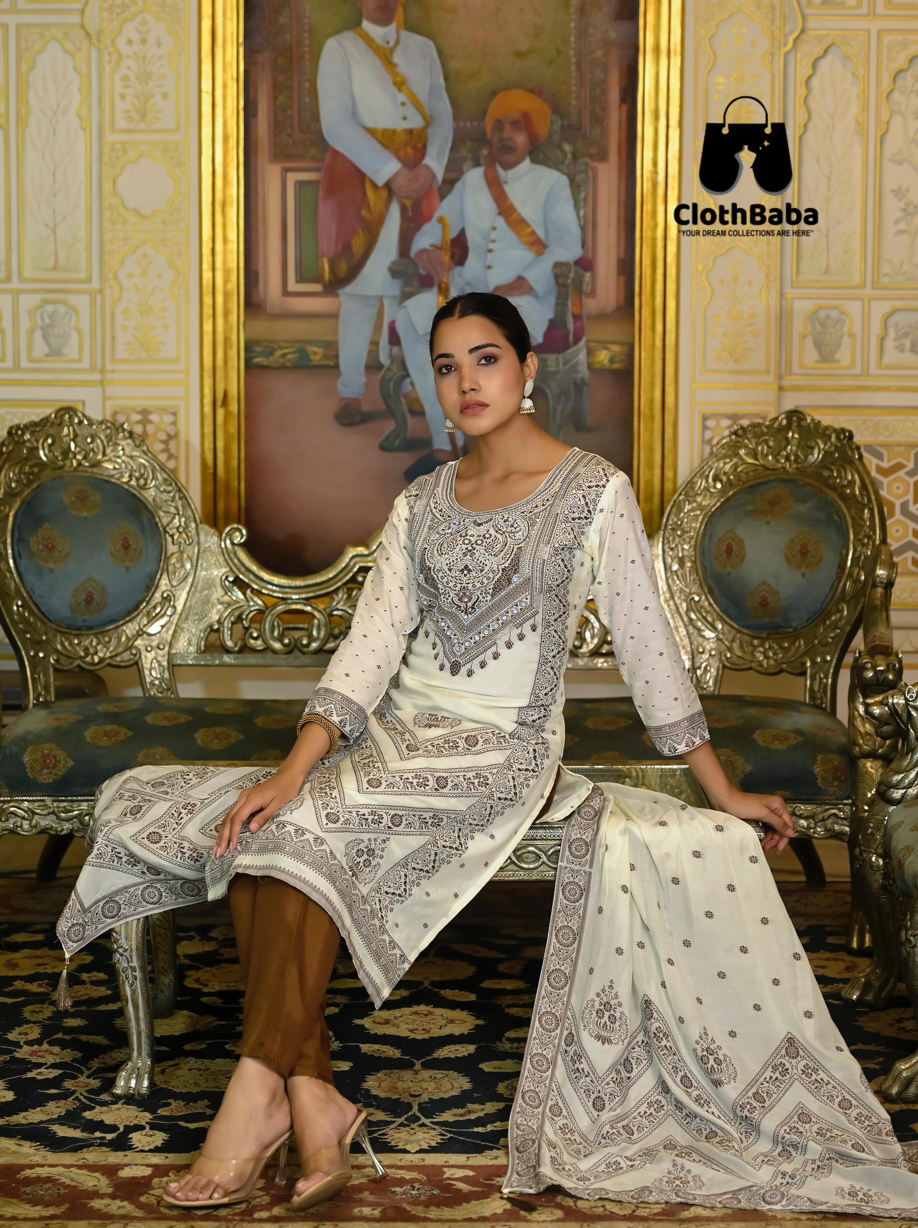 Premium Jacquard Readymade Suit with Handwork for Women