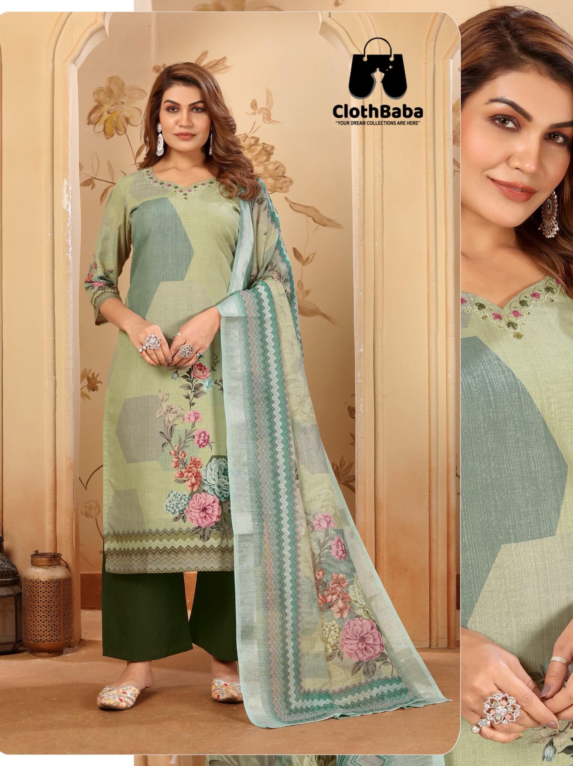 Pure Cotton Handwork Readymade Suit