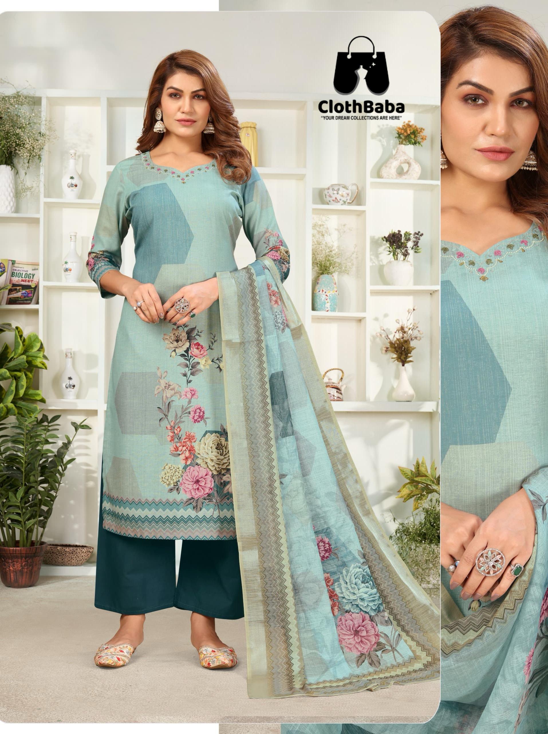 Pure Cotton Handwork Readymade Suit