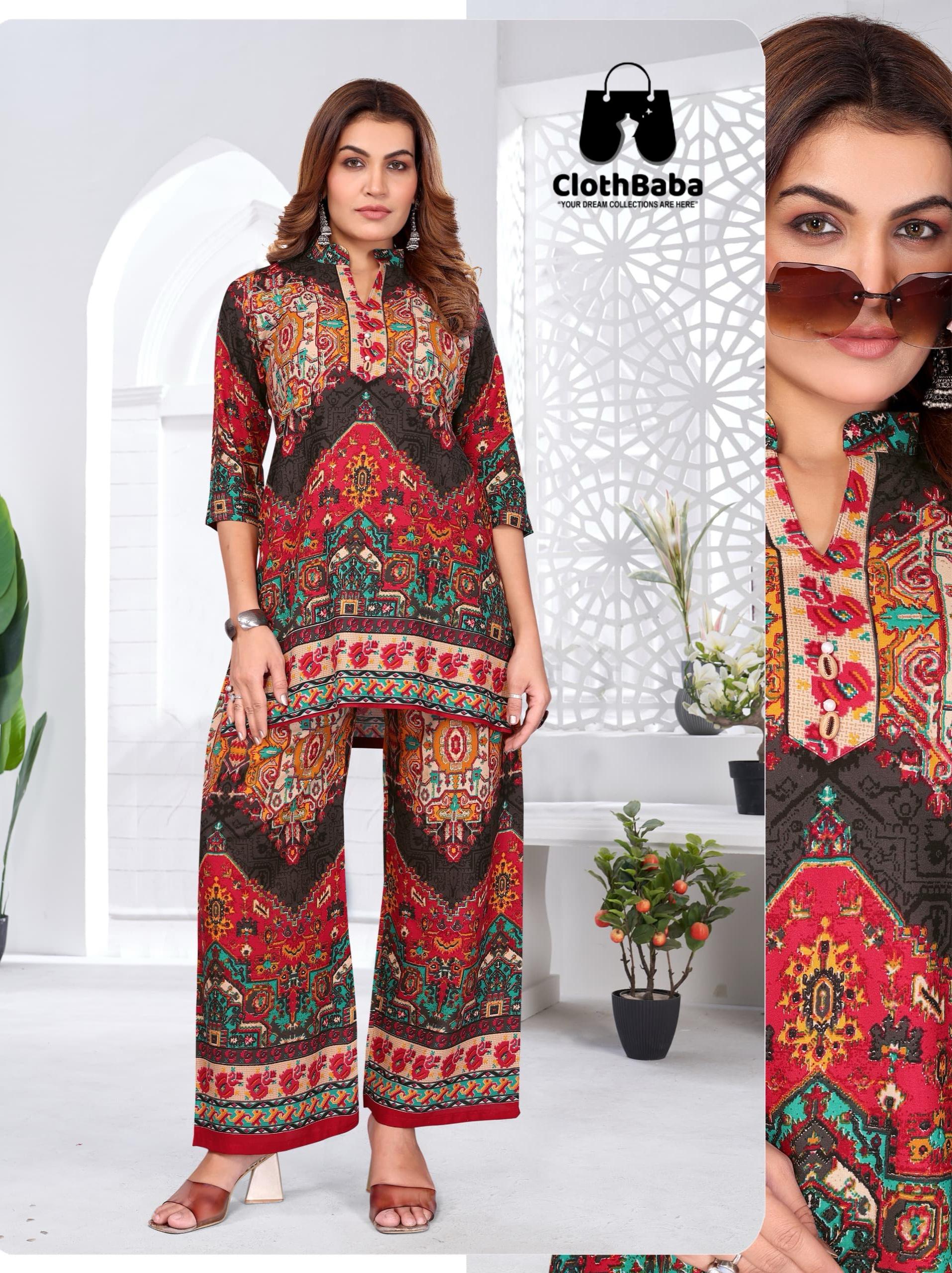 Trendy Cotton Co-ord Set with Handwork