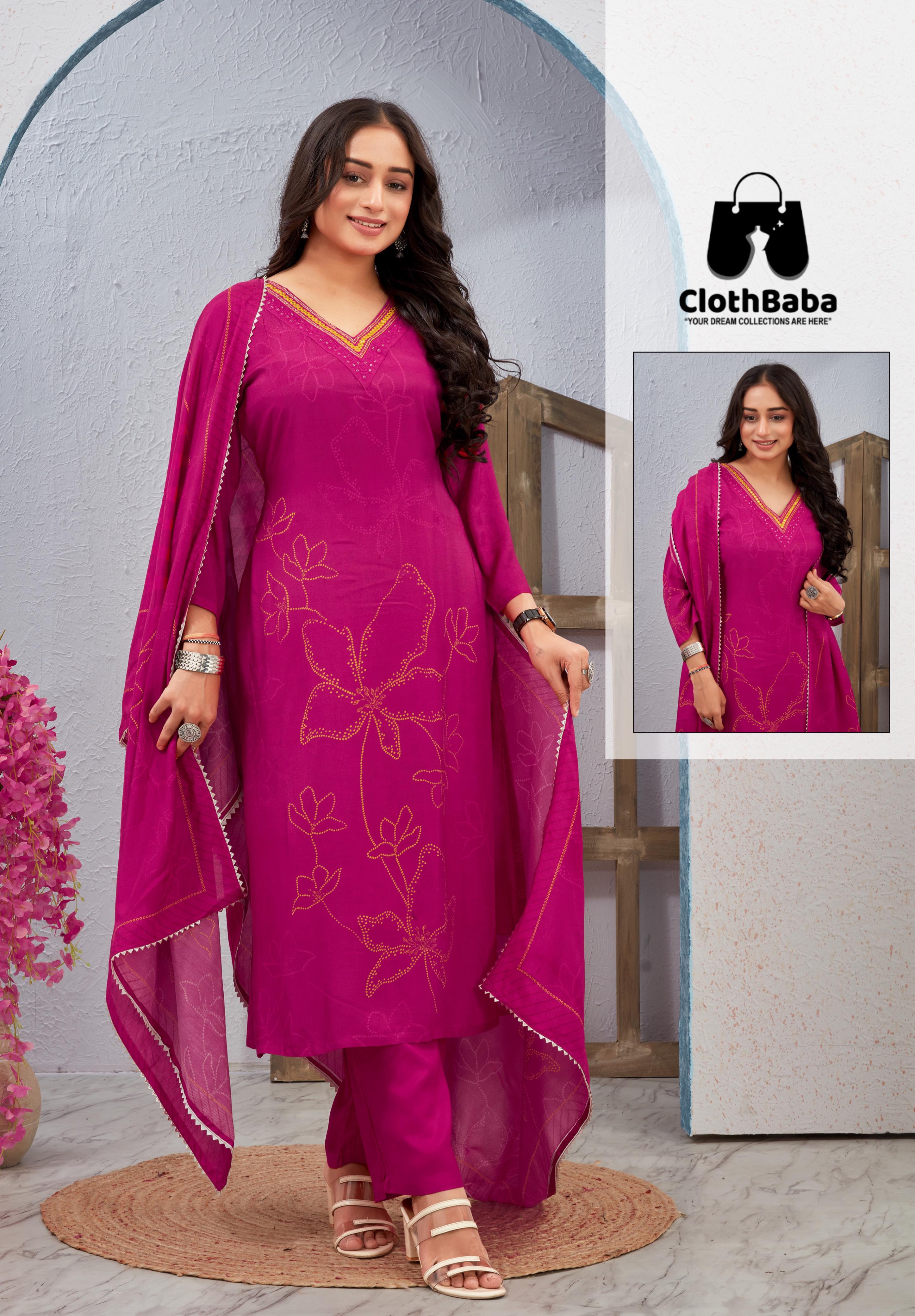 Elegant Pure Muslin Readymade Suit with Digital Print, Handwork & Cotton Inner