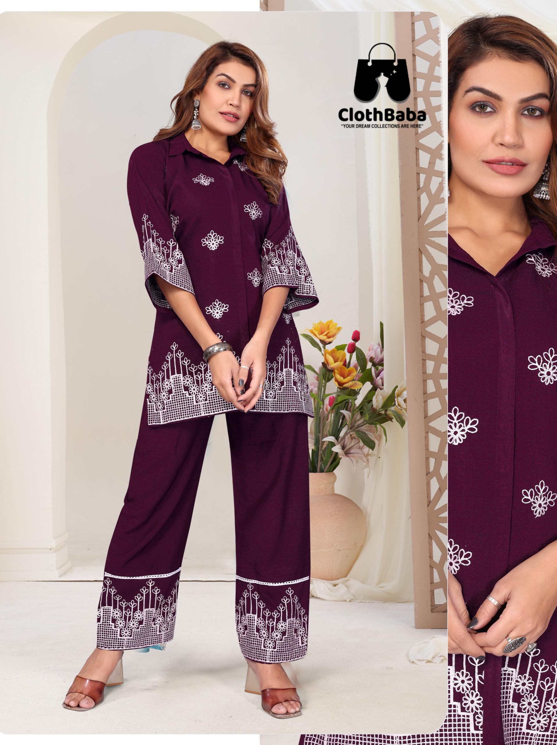 Trendy Rayon Co-ord Set – Readymade Suit for Women