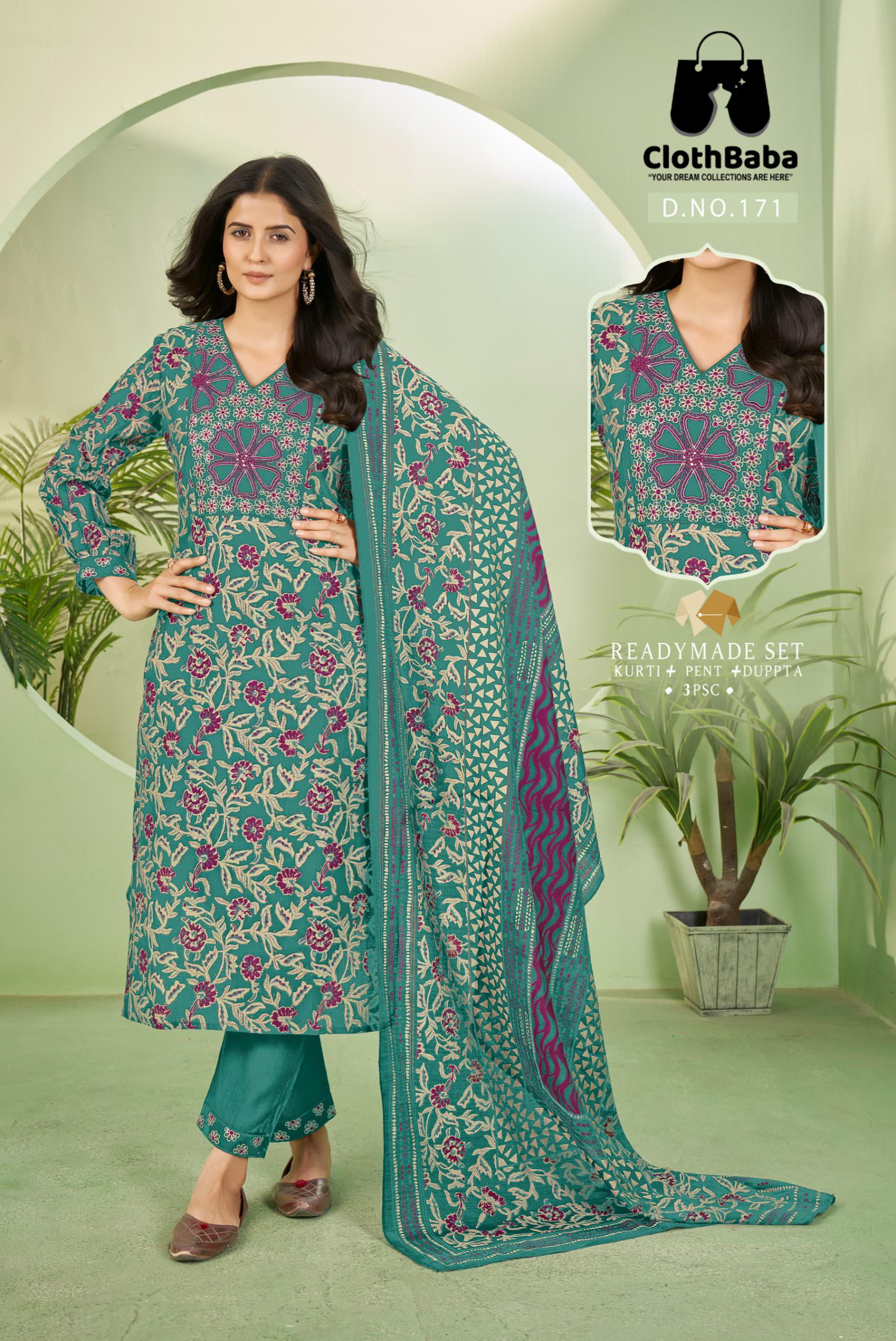 Viscose Vetican Printed Readymade Suit with Embroidery Work